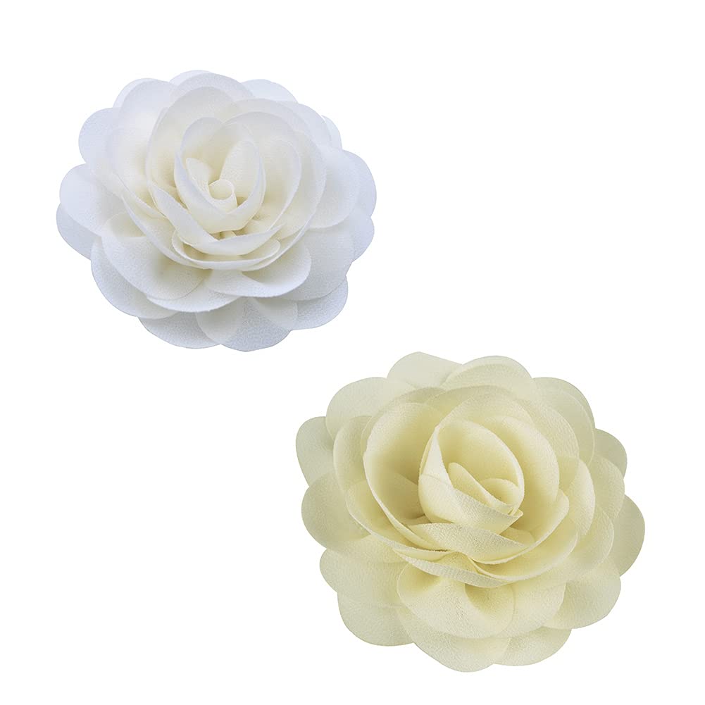 AKOAK 3-Piece Floral Hair Clips Set - Rose Chiffon Baby Hairpins, Girls' Flower Hair Accessories for Wedding, Bridesmaid, Birthday Party & Special Occasions