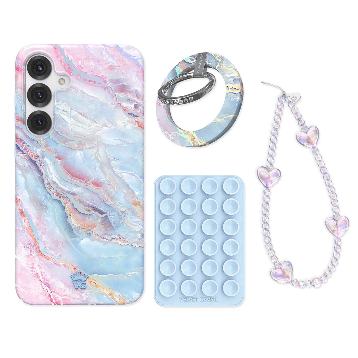 Holo Moonstone Samsung Phone Grip Bundle Set - Non-Slip Phone Holder for Samsung Galaxy S21/S22/Note 20 - Perfect for Workouts, Driving & Everyday Use