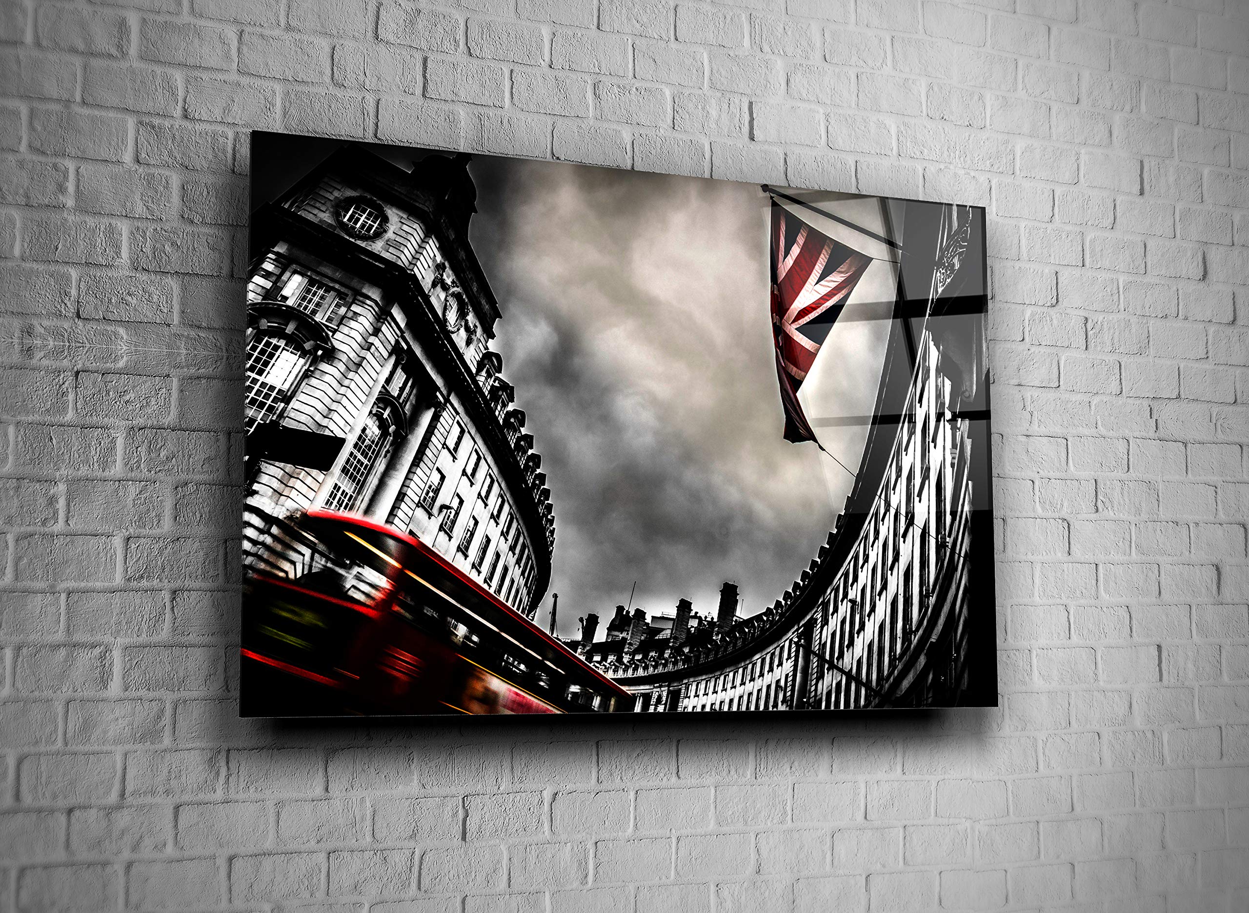 London City Skyline Black & White Print Tempered Glass Wall Art - Perfect for Home Decor, Office & Gift Giving
