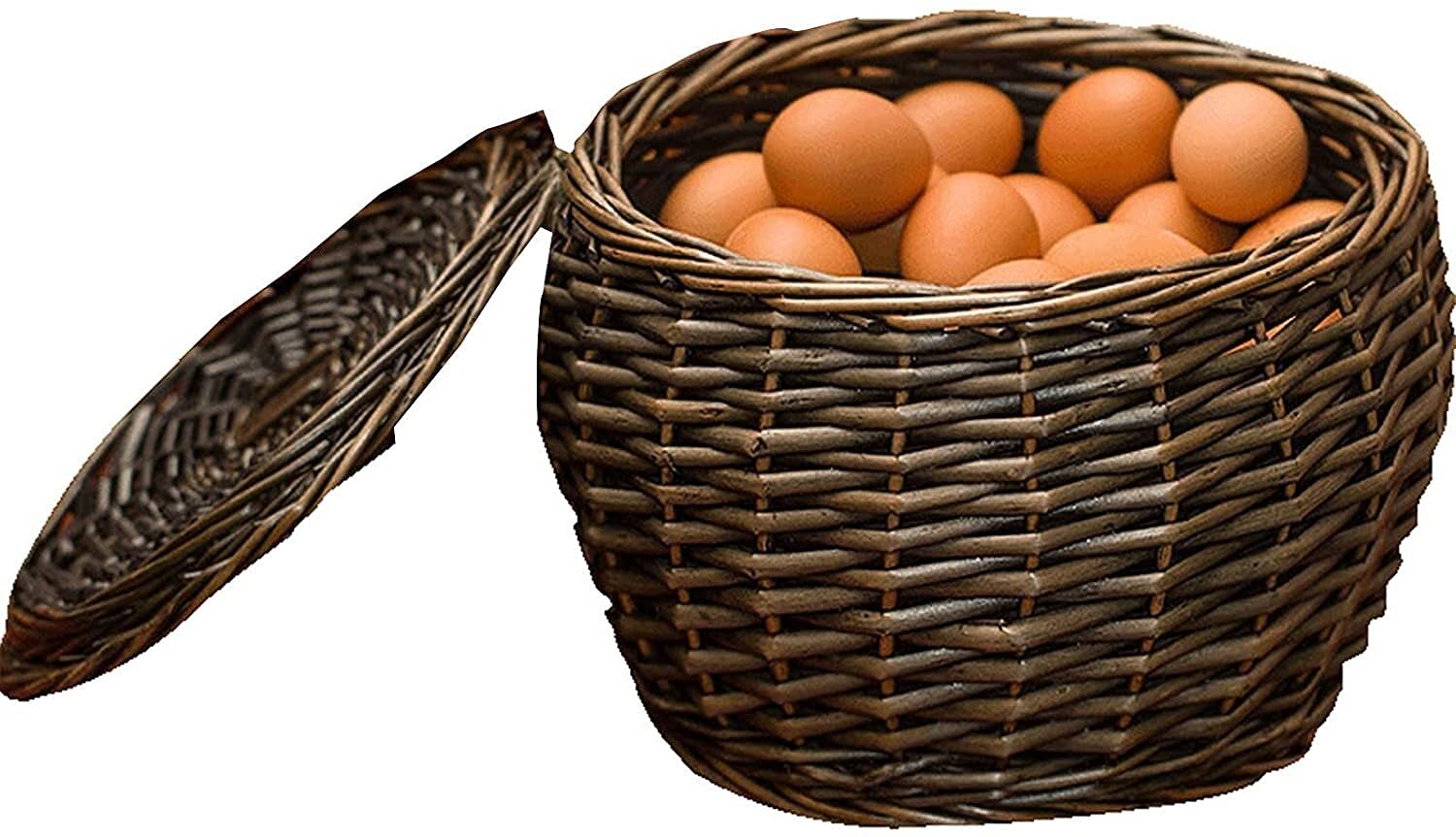 WKLIANGYUANPING Refrigerator Egg Container - Willow Egg Basket for Fresh Eggs, Countertop Egg Holder & Dried Fruit Storage - Perfect for Kitchen Organization & Farmhouse Decor