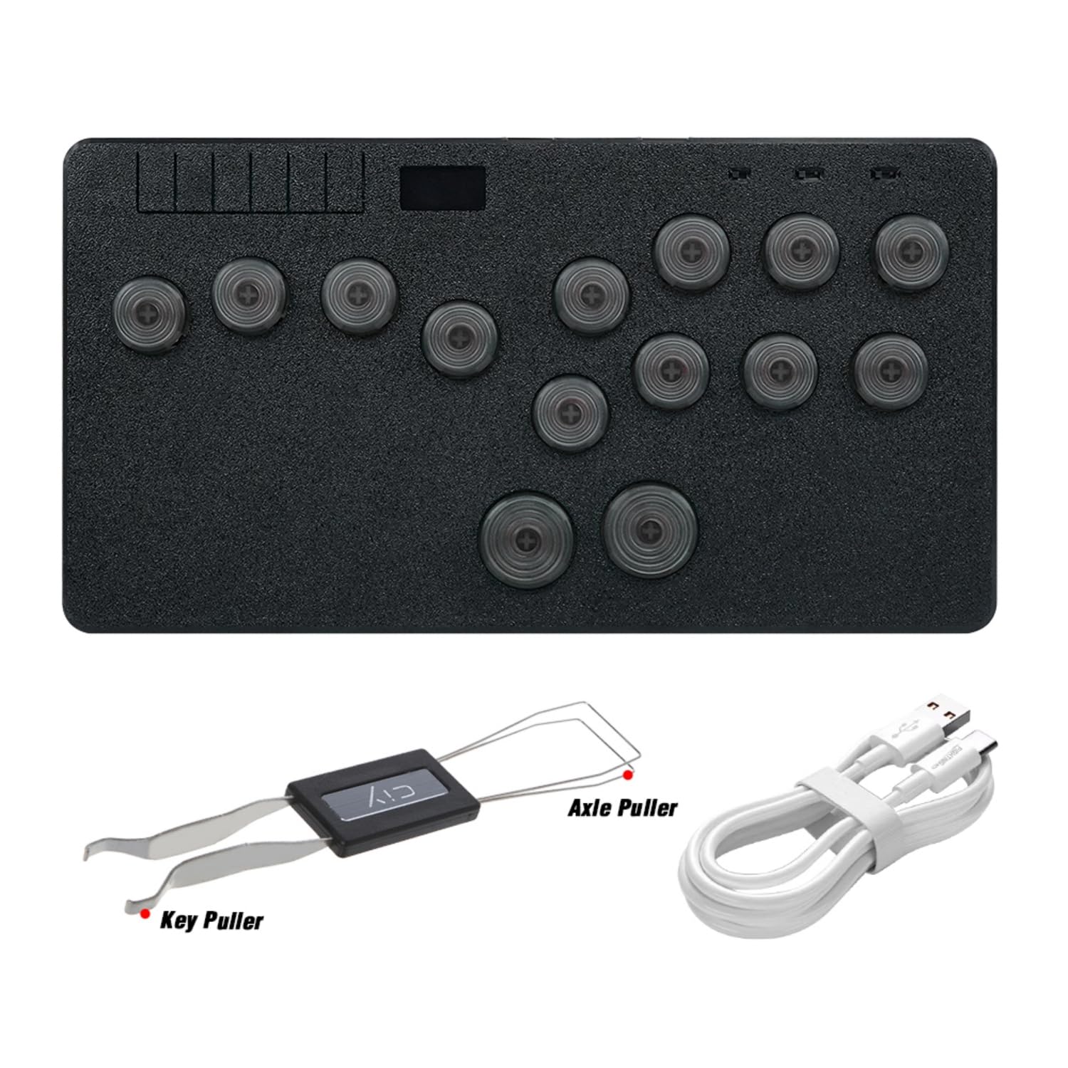 BITFUNX 14-Key Gaming Keypad & Arcade Stick - Flatbox Leverless Controller with SOCD Cleaning & Hot-Swap Switches | Custom RGB Lighting & Turbo Function for PC, PS3/PS4/PS5, Nintendo Switch & Steam | Perfect for Street Fighter, Fighting Games & Competitive Esports Tournaments