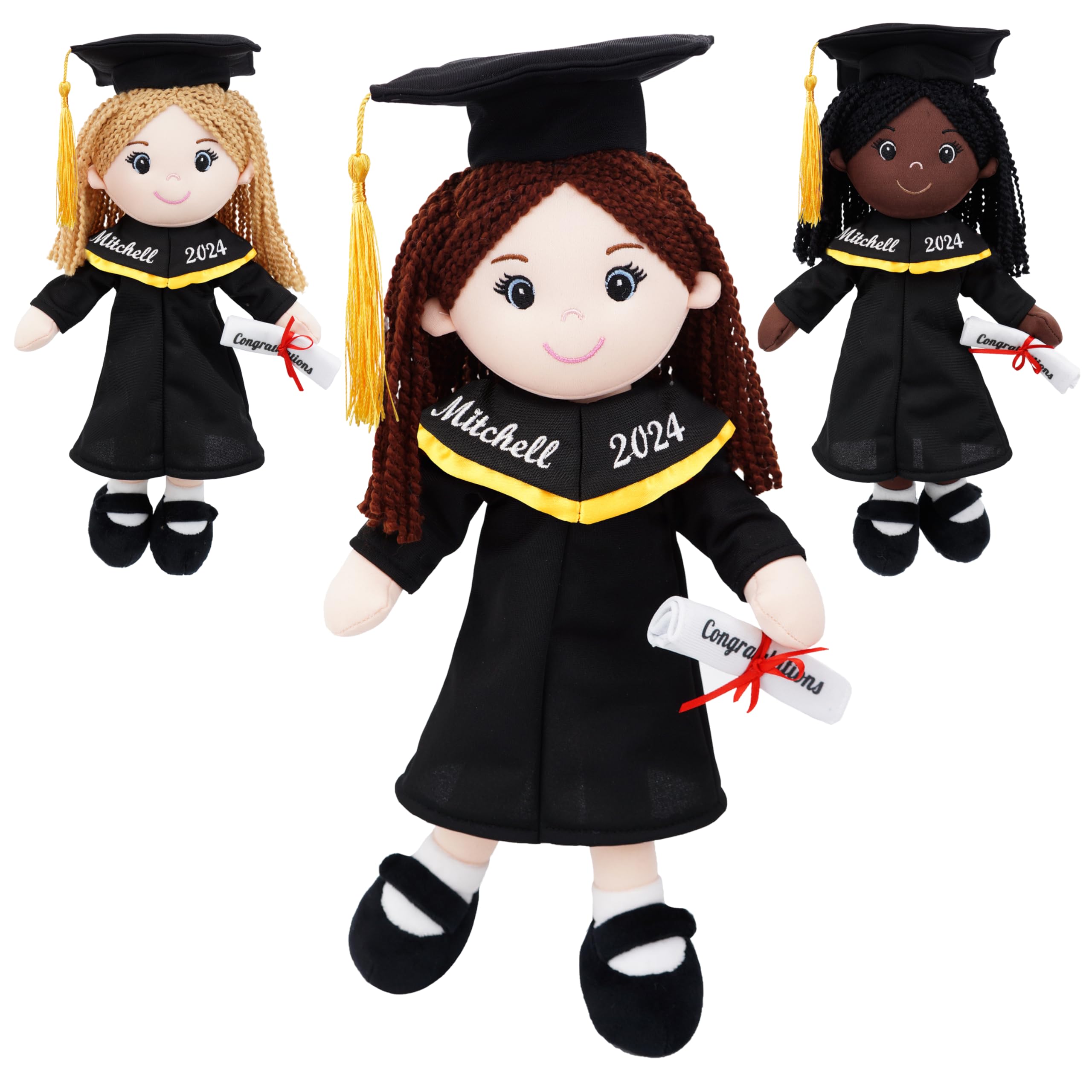 Personalized Graduation Plush Doll - Custom Name, Text & Year - 15