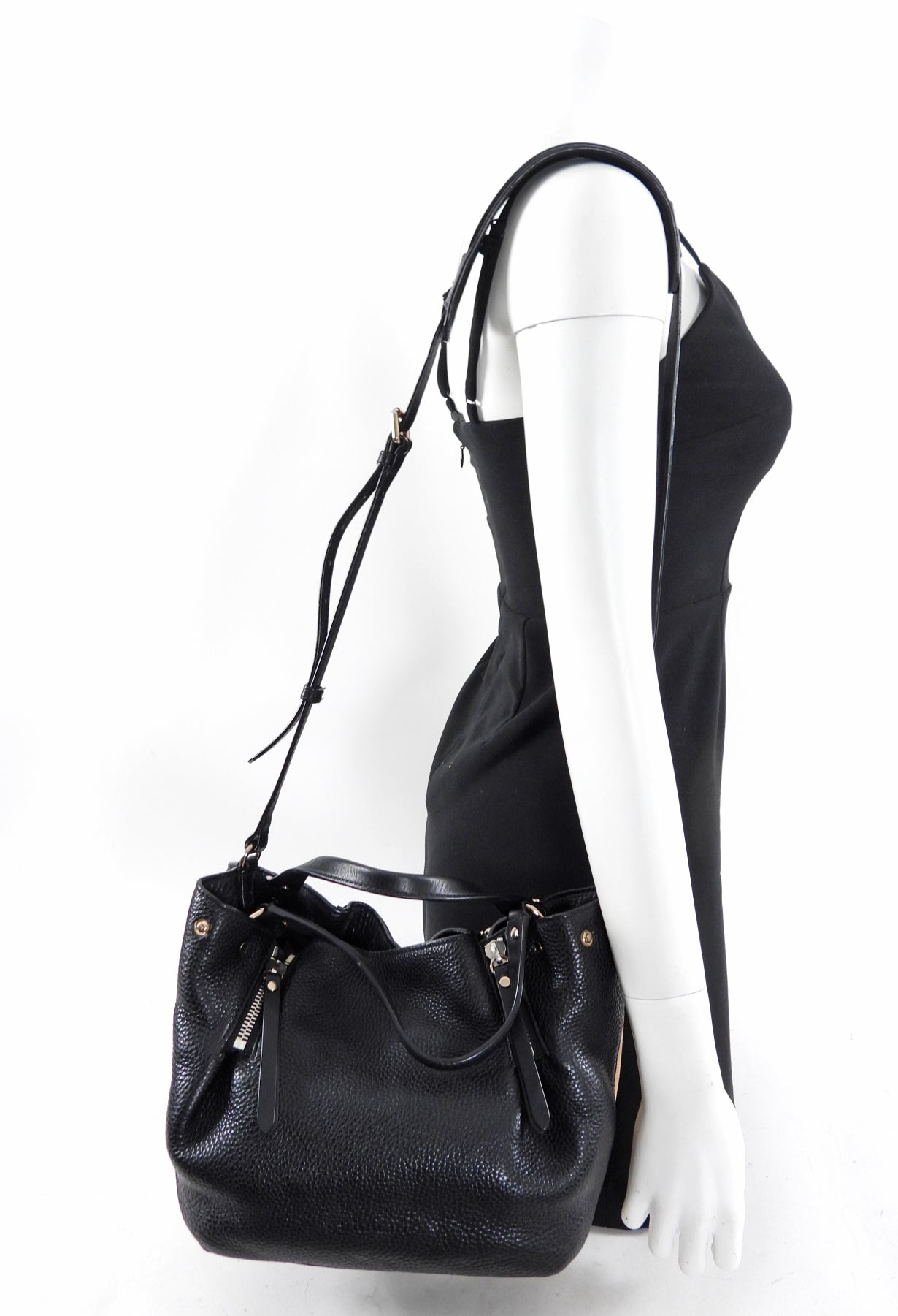 Burberry Black Grained Leather and Check Fabric Maidstone 2-Way Shoulder Bag for Women | Luxury Designer Handbag for Work, Travel & Everyday Use