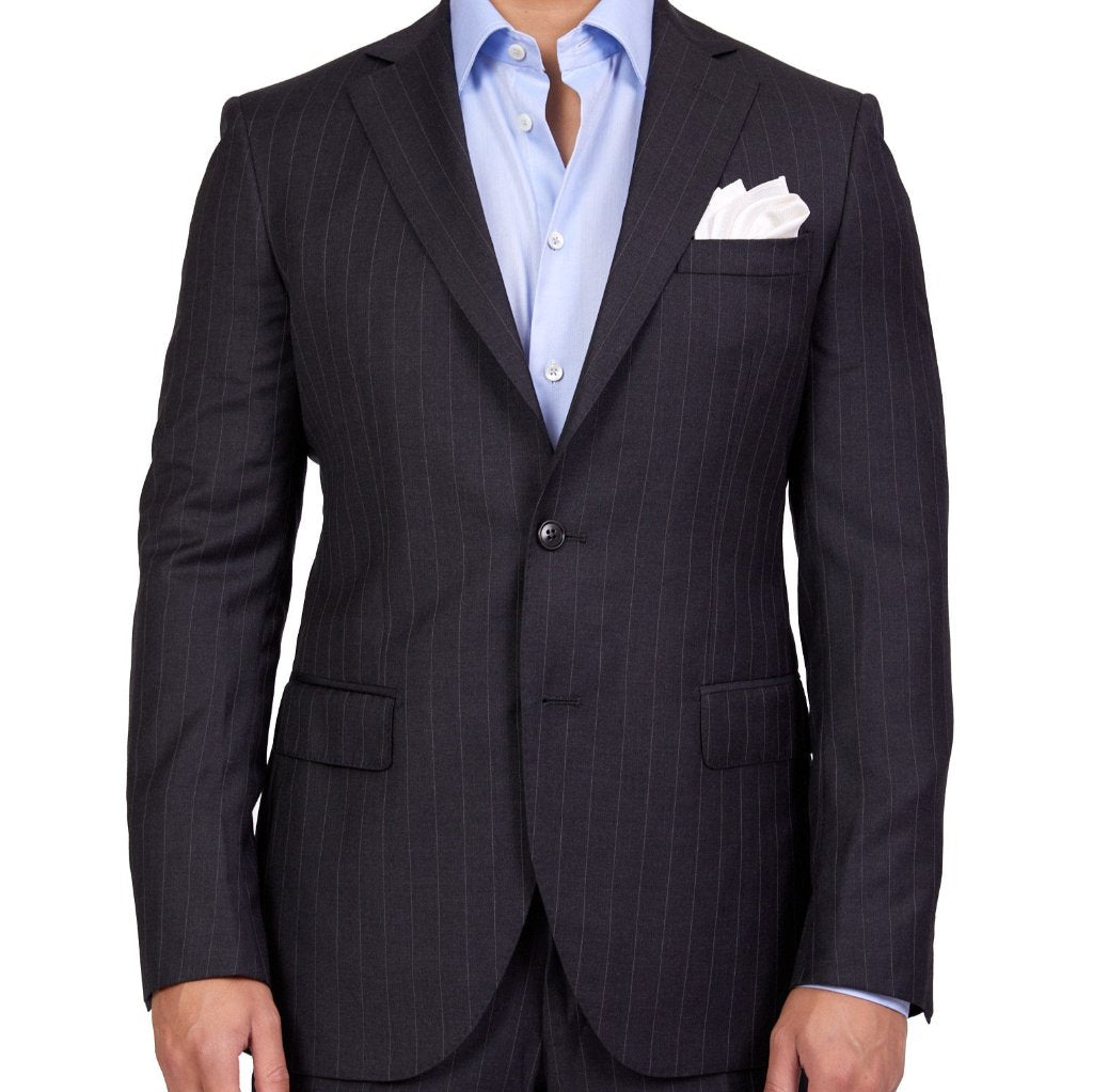 Henry Sartorial Boston Wool Suit for Men - Premium Charcoal Gray Business Suit - Perfect for Office, Weddings & Formal Events (Size Large)