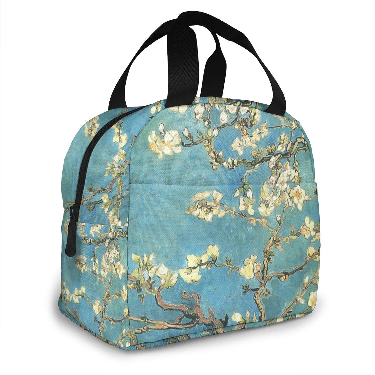 Insulated Lunch Bag for Work & School - Reusable Thermal Cooler Box with Almond Tree Design | Portable Picnic Tote & Bento Bag for Men, Women & Kids | Perfect for Office, Travel & Outdoor Activities