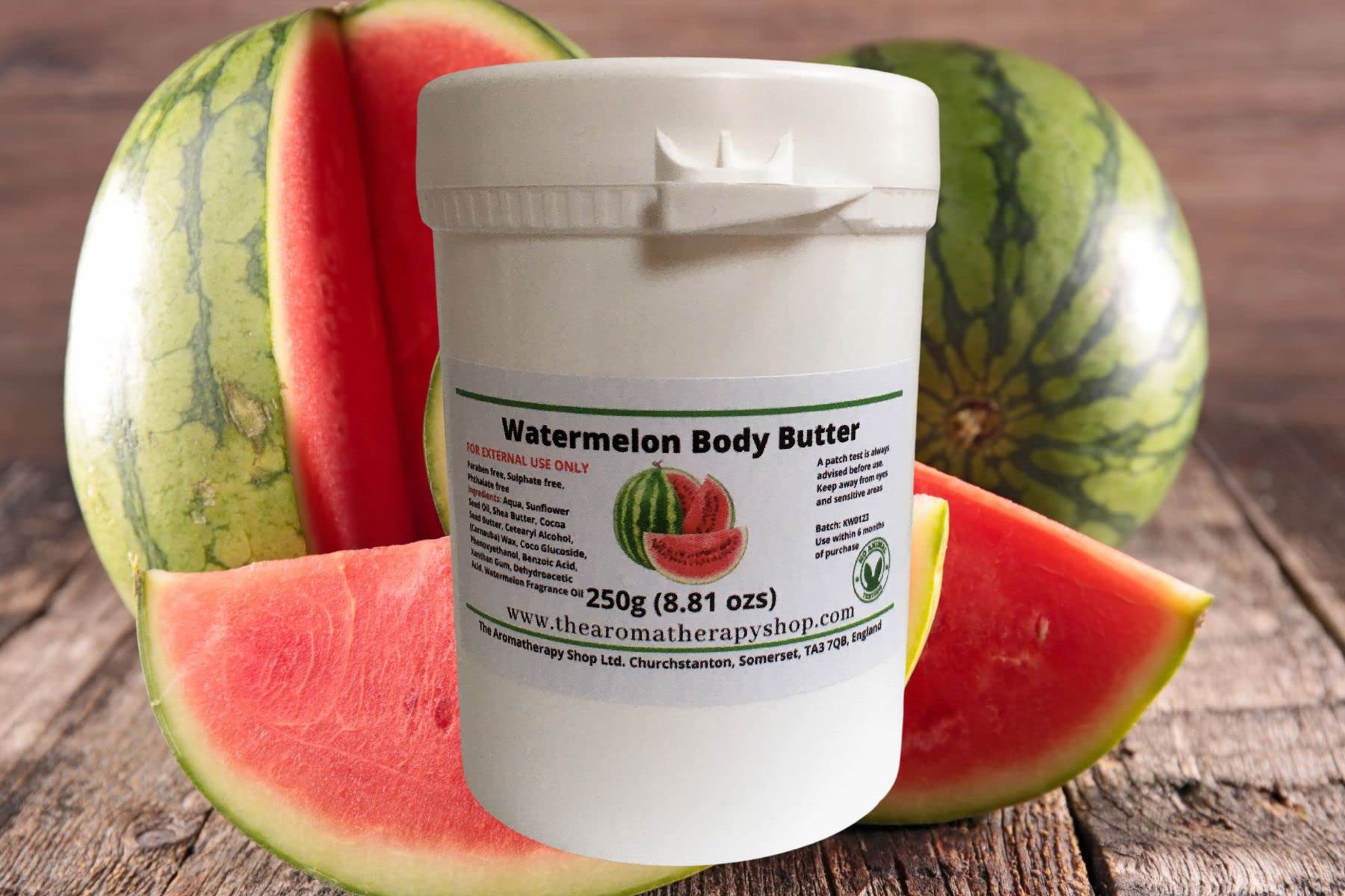 Natural Watermelon Body Butter - 250g Hydrating Moisturizer for Dry Skin | Vegan & Cruelty-Free | Perfect for Summer Skincare & Gift Sets