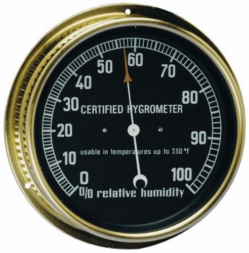 Precision Humidity Dial Indicator with Black Face & Brass Case - Ideal for Home, Office, and Industrial Humidity Monitoring