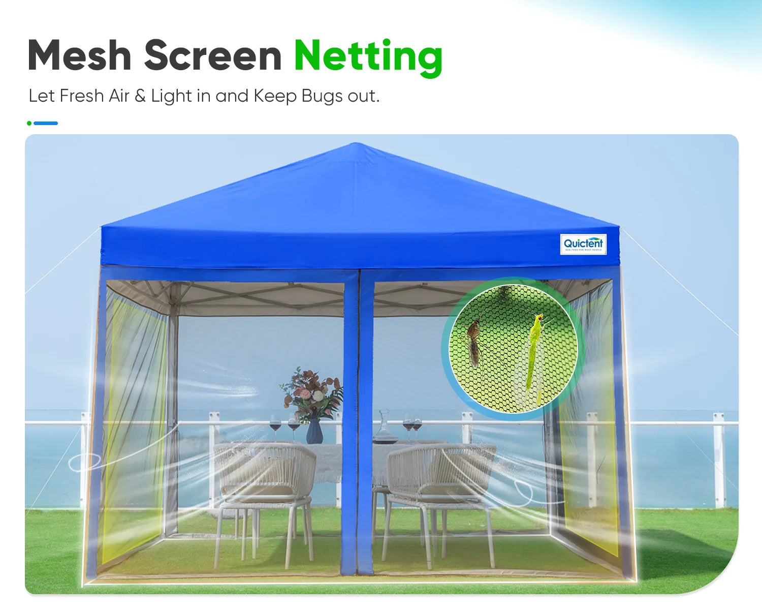 10' x 10' Pop Up Canopy Tent with Removable Sidewalls & Netting - Perfect for Outdoor Events, Camping, Beach Parties, and Backyard Gatherings