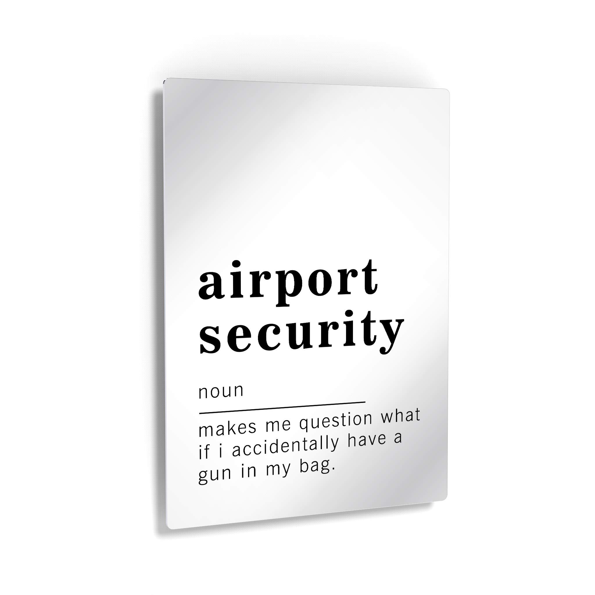 Funny Noun Dictionary Definition of Airport Security Metal Print - Inspirational Quote Wall Art for Living Room, Bedroom & Bathroom - Ready to Hang Home Decor (30x20 Inches) | Perfect for Travel Lovers & Humor Enthusiasts - Made in USA