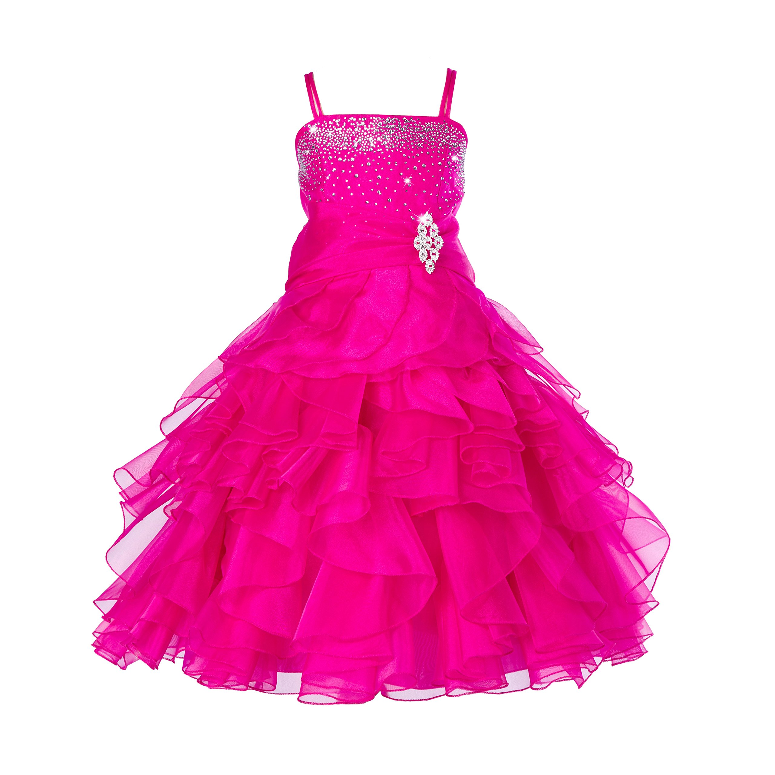 Elegant Organza Flower Girl Dress for Weddings & Pageants - Ball Gown Formal Princess Dress 164S | Perfect for Bridal Showers, First Communion & Special Occasions