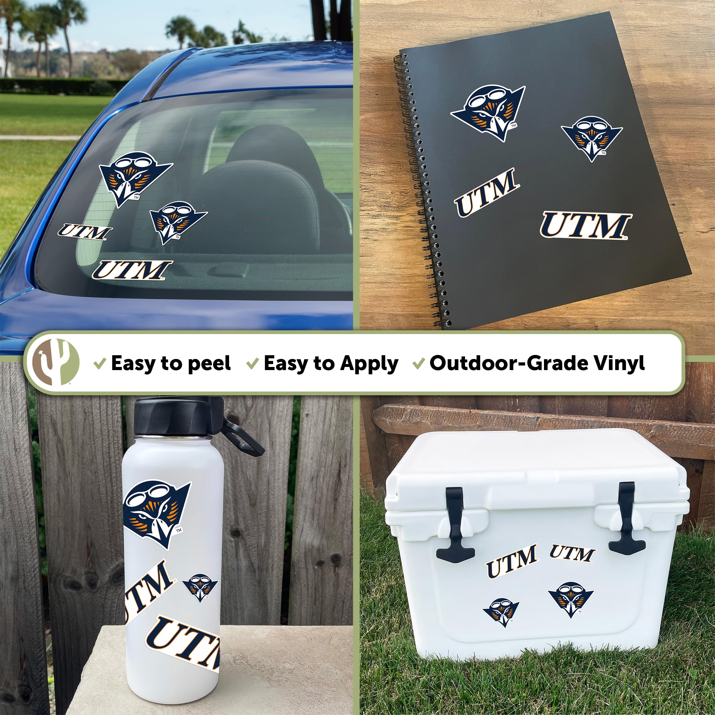 Tennessee Skyhawks Vinyl Decals - UT Martin Stickers for Laptop, Water Bottle, Car & Scrapbooking | Durable Desert Cactus Design | Perfect for School Spirit, College Decor & Fan Gifts