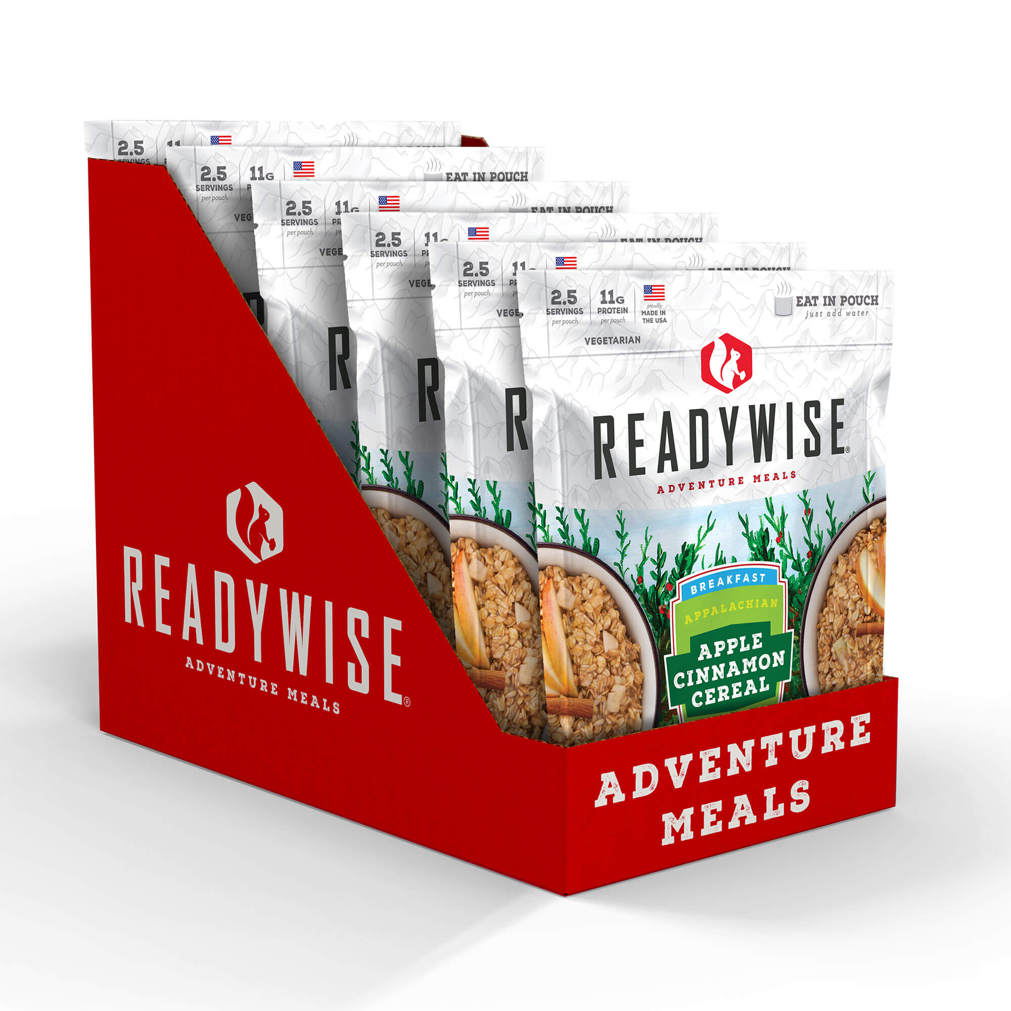 ReadyWise 6 Pack Case Appalachian Apple Cinnamon Cereal - Emergency Food Supply, Camping & Survival Breakfast - Long Shelf Life, Easy Prep, Gluten-Free
