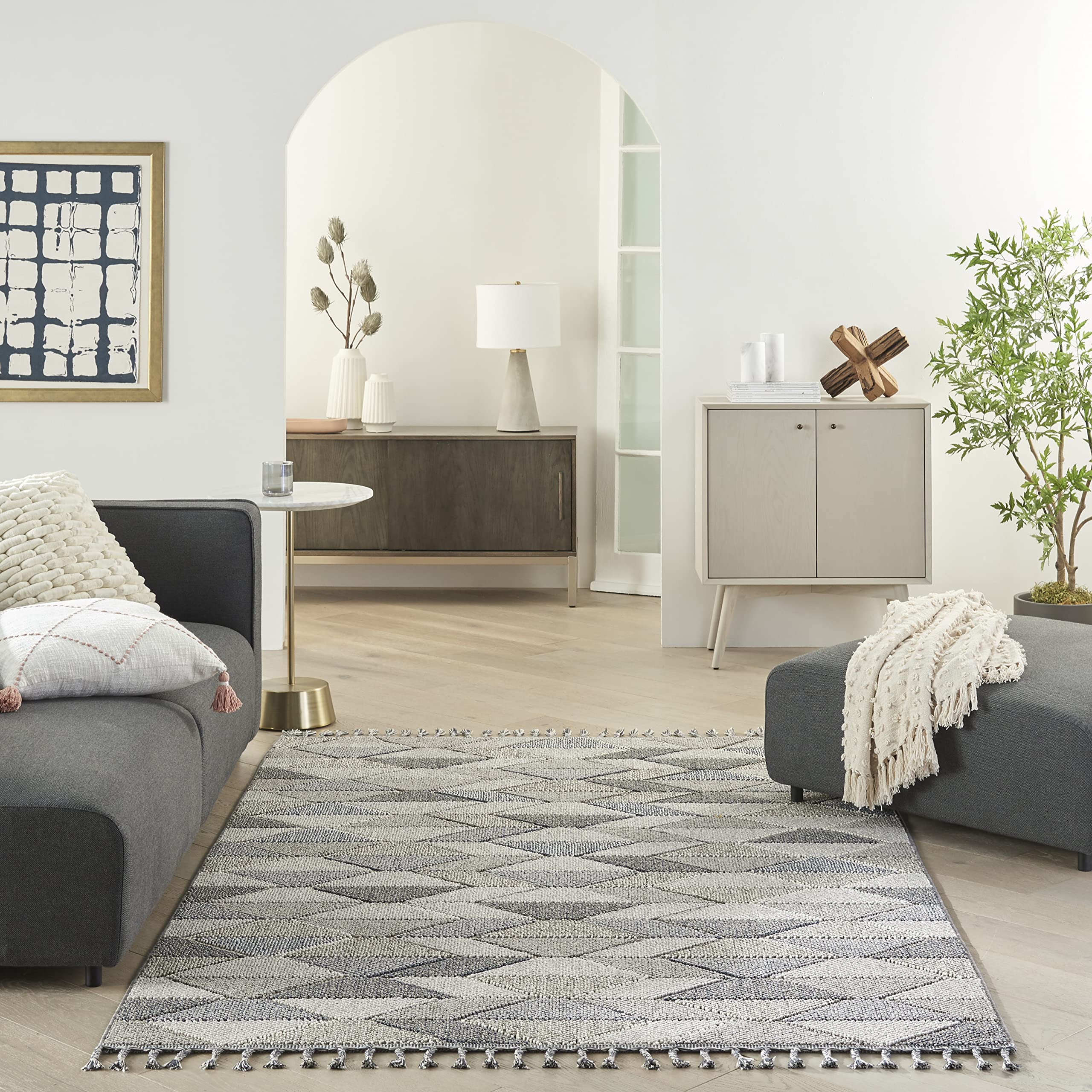 Nourison Elwood Grey/Charcoal 5'3
