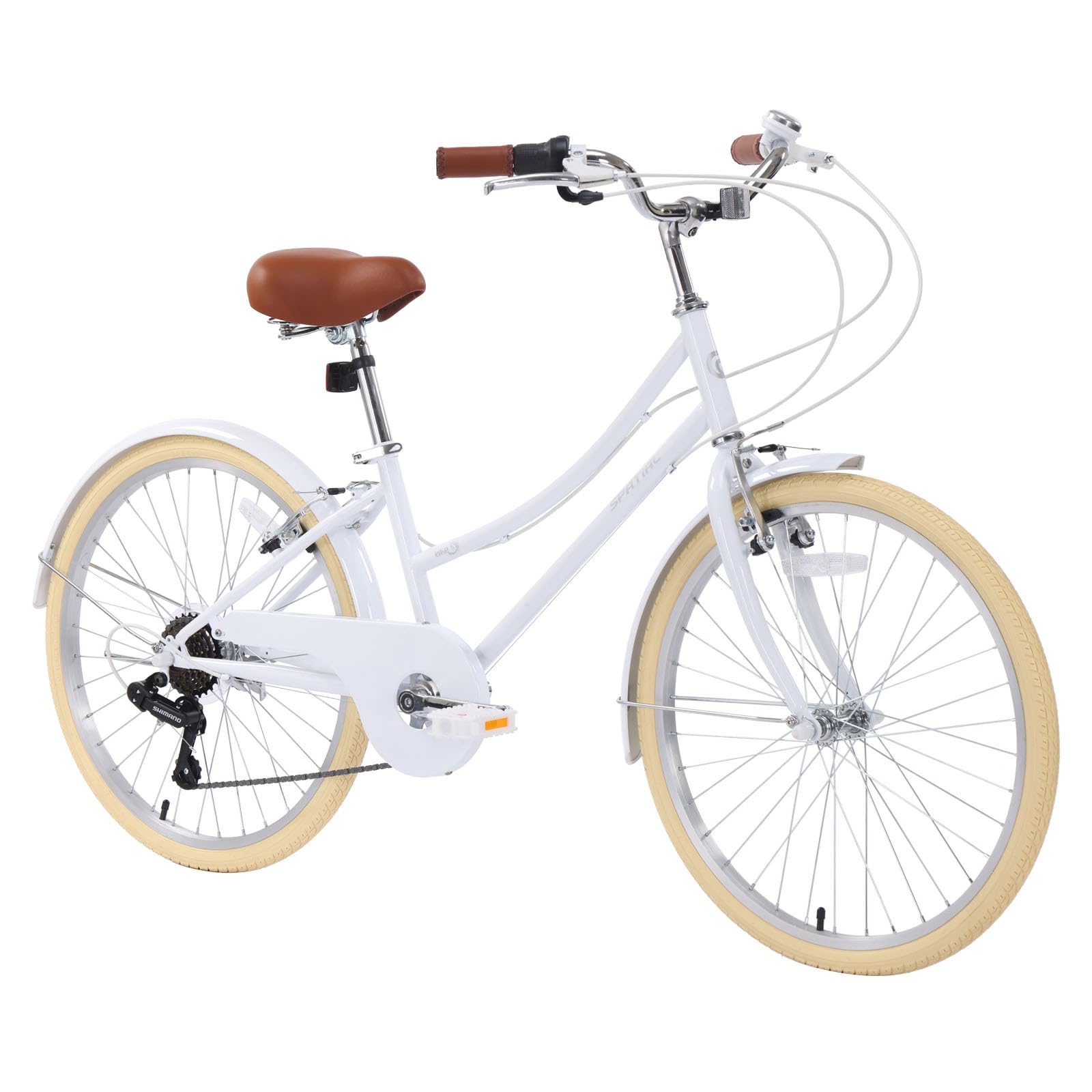 SPATIAL Women's 24 Inch Beach Cruiser Bike - 6 Speed City Bicycle with Dual V-Brake, Comfortable Step-Through Frame for Adult Women (Multiple Colors) | Perfect for Coastal Rides, Urban Commuting & Leisure Cycling