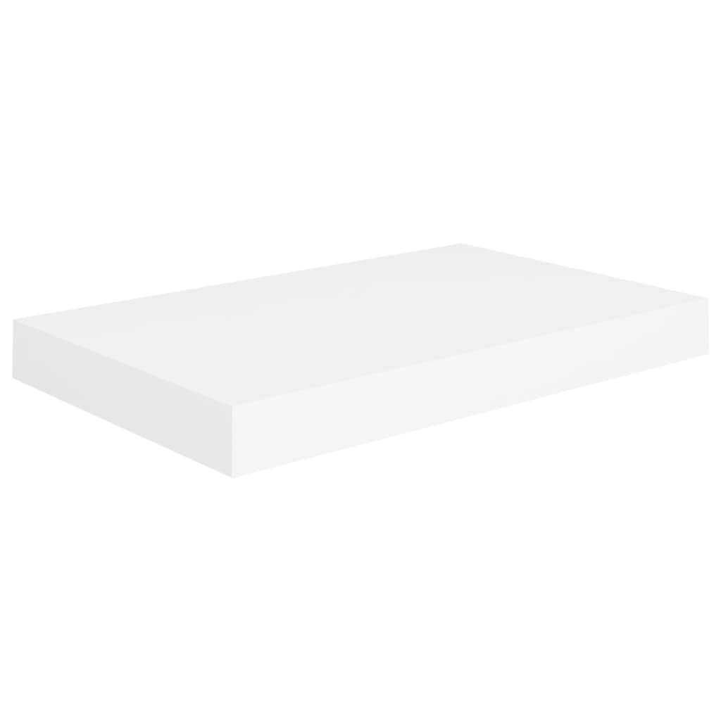 Modern Floating Wall Shelves Set of 2 - White MDF Decorative Ledges for Bedroom, Living Room, Kitchen & Office - 15.7