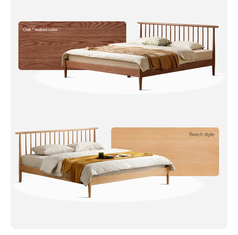 Solid Oak & Beech Wood Windsor Bed - Handcrafted Classic Wooden Bed Frame for Bedroom - Perfect for Master Bedroom, Guest Room & Cozy Farmhouse Style