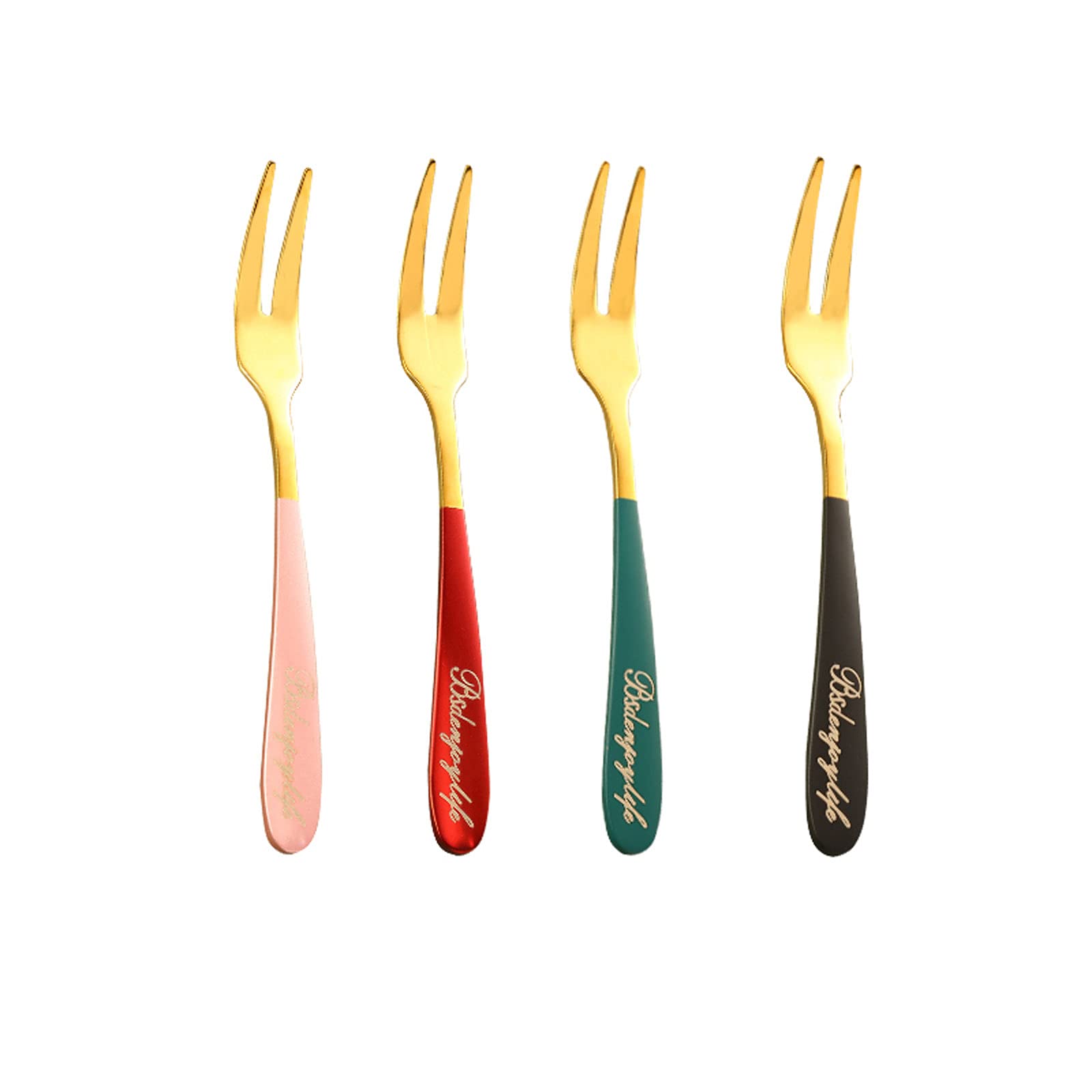 WXXT 4-Piece 304 Stainless Steel Dessert Fork Set - Elegant Salad, Pastry & Cake Forks - Perfect for Fruit, Pie, Cocktails & Afternoon Tea Parties - Durable & Rust-Proof Appetizer Forks for Home & Restaurant Use