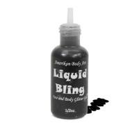 Amerikan Body Art Liquid Bling Jet Black Tattoo Ink - 0.5oz (15ml) Waterproof & Long Lasting - Perfect for Tattoo Artists, Body Paint & DIY Cosplay Makeup