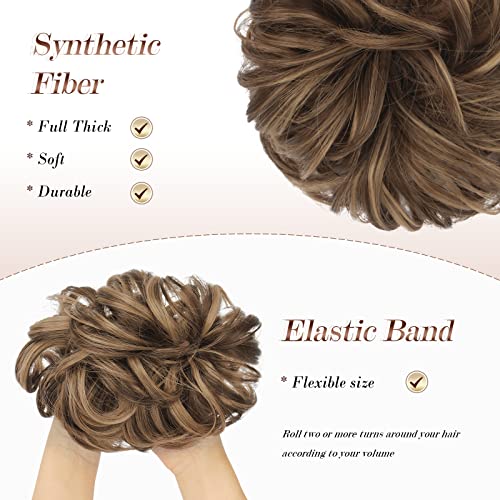 Large Curly Hair Bun Scrunchie Extension - Perfect for Ponytails, Updos & Everyday Hairstyles