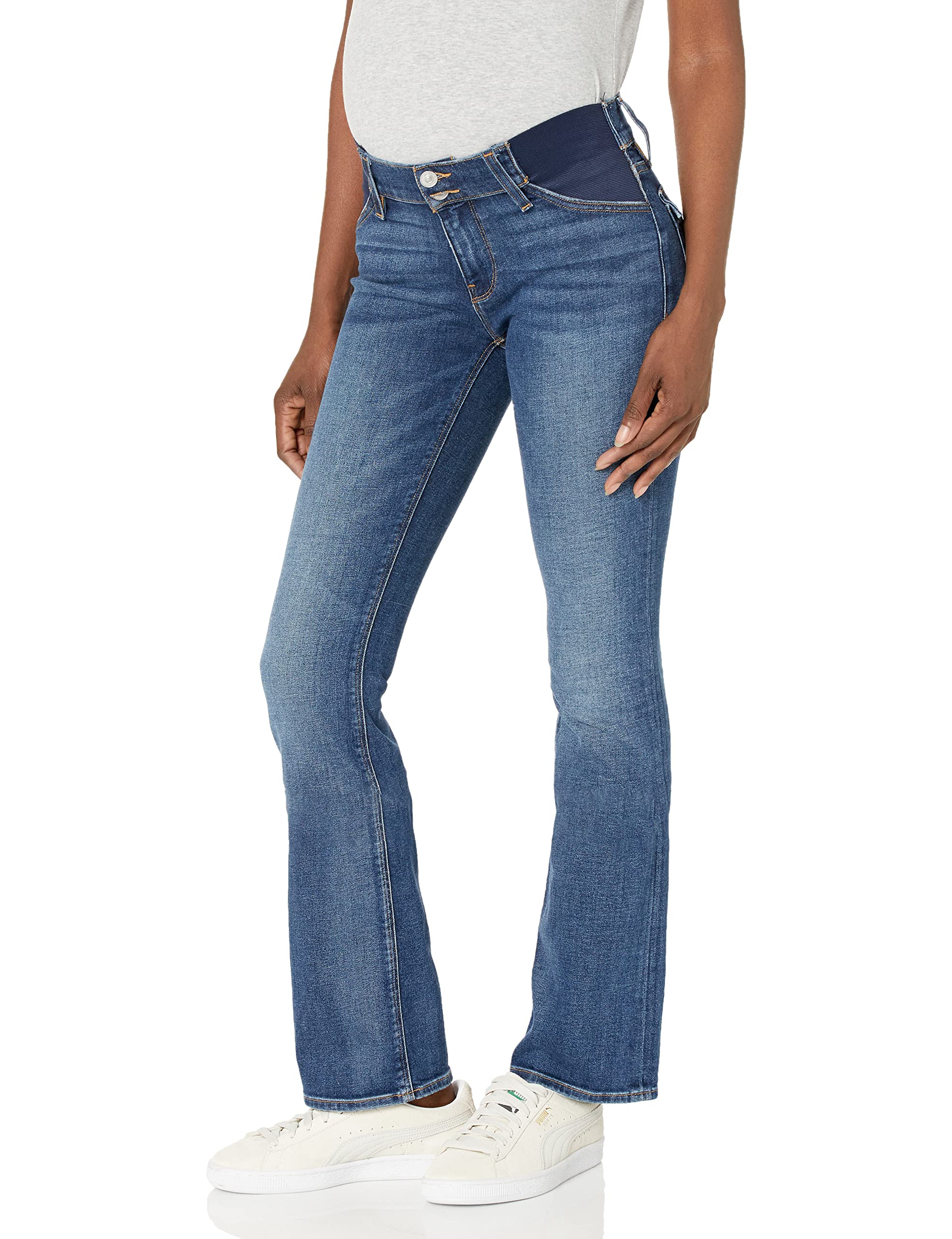 HUDSON Women's Beth Baby Bootcut Maternity Jeans - Stretch Denim Pants for Pregnant Women, Comfortable & Stylish for Everyday Wear, Work & Casual Outings