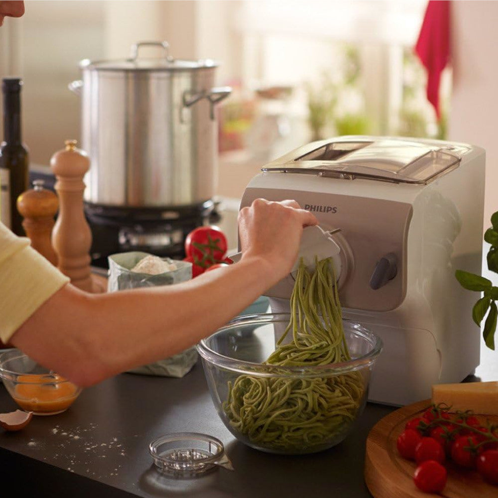 PHILIPS HR2357 Pasta Maker Machine - Factory Certified with Home Essentials Warranty | Perfect for Homemade Pasta, Italian Cooking & Kitchen Essentials