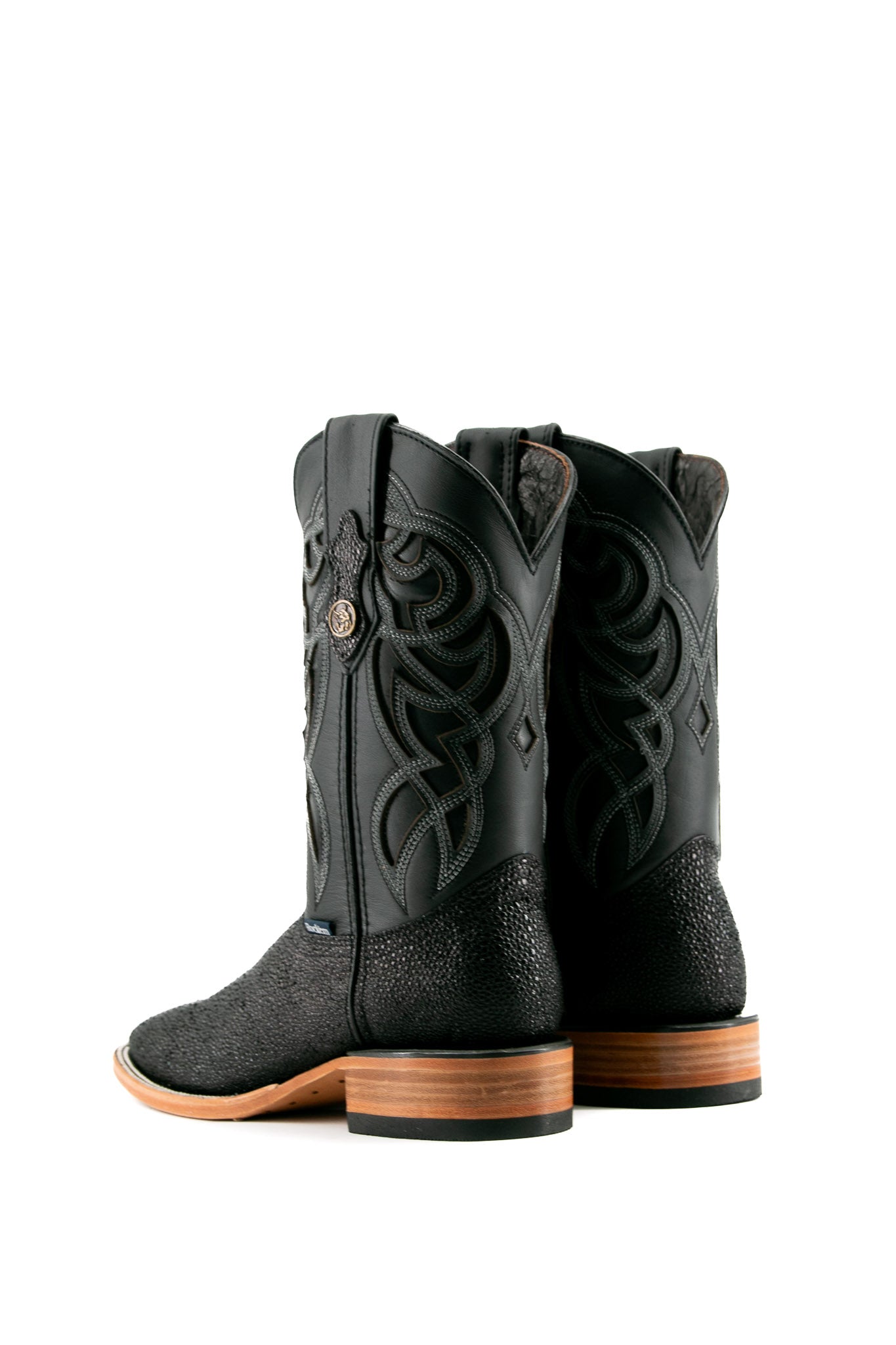 Premium Stingray Leather Square Toe Cowboy Boots for Men - Western Riding, Country Fashion & Outdoor Work Boots