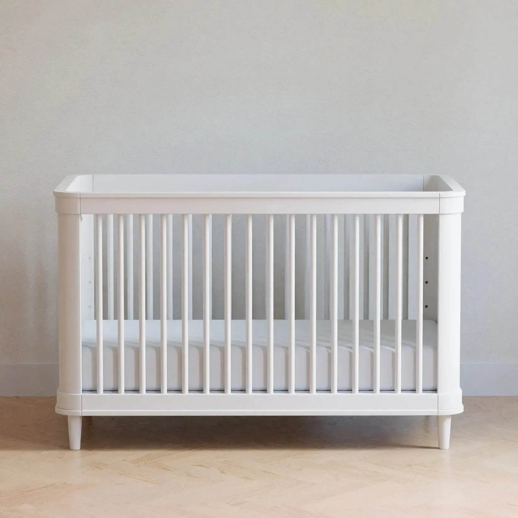 Namesake Marin Cane 3-in-1 Convertible Baby Crib - Warm White & Honey Cane Finish | Nursery Furniture for Newborns, Toddlers & Kids | Modern Nursery Decor & Space-Saving Design