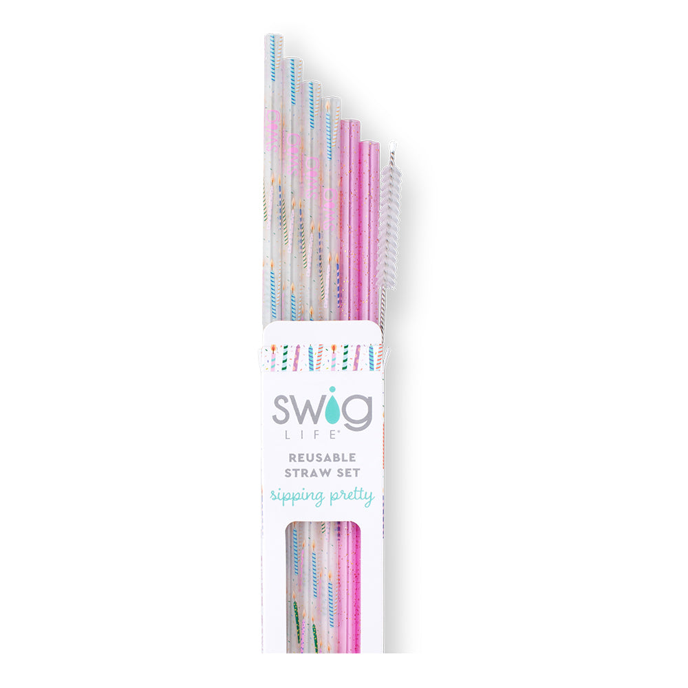 Eco-Friendly Purple Glitter Reusable Straw Set - BPA-Free Stainless Steel Drinking Straws for Smoothies, Cocktails & Parties (4-Pack) | Perfect for Home, Office, Travel & Sustainable Lifestyle
