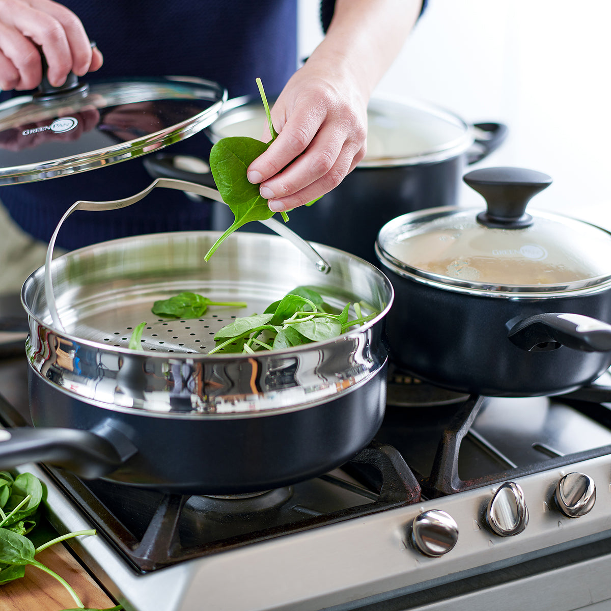 Rio Ceramic Nonstick 16-Piece Cookware Set - Black | Non-Toxic PFOA-Free Pots & Pans for Healthy Cooking | Perfect for Frying, Boiling & Sauteing in Modern Kitchens