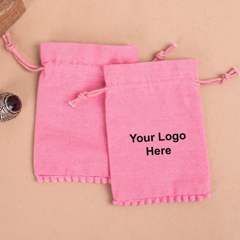 100 Personalized Pink Designer Pouch with Bottom Pom Poms - Unique Gift for Women & Girls | Perfect for Makeup, Jewelry & Travel Accessories Storage
