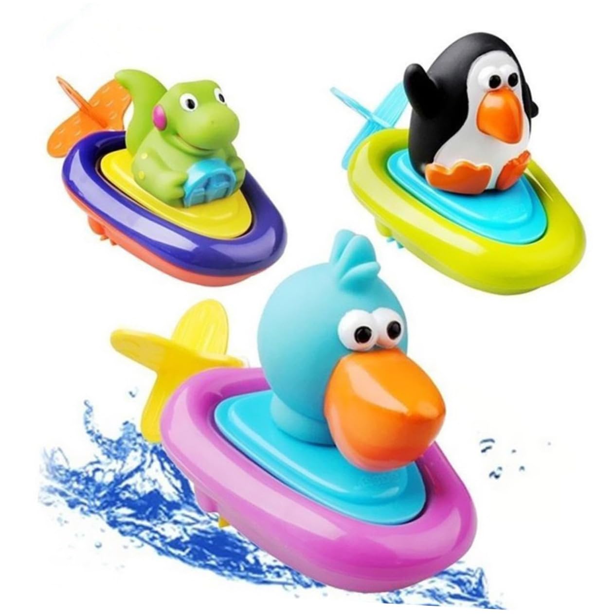HEMOTON 6-Pack Wind-Up Bath Toys for Kids - Fun Floating Rubber Duck & Animal Bath Time Play Set - Perfect for Toddler Bathtime, Pool Parties & Sensory Water Play