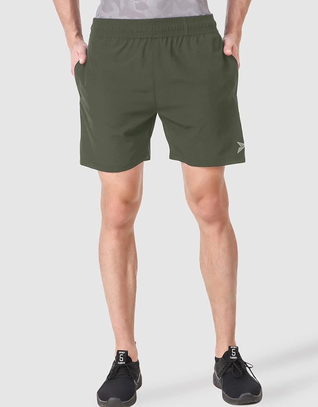 Men's 4-Way Stretch Lycra Sports Shorts with Zipper Pockets - Sizes L(28-30), XL(32), 2XL(34), 3XL(36), 4XL(38), 5XL(40) - Gym, Running & Outdoor Activities