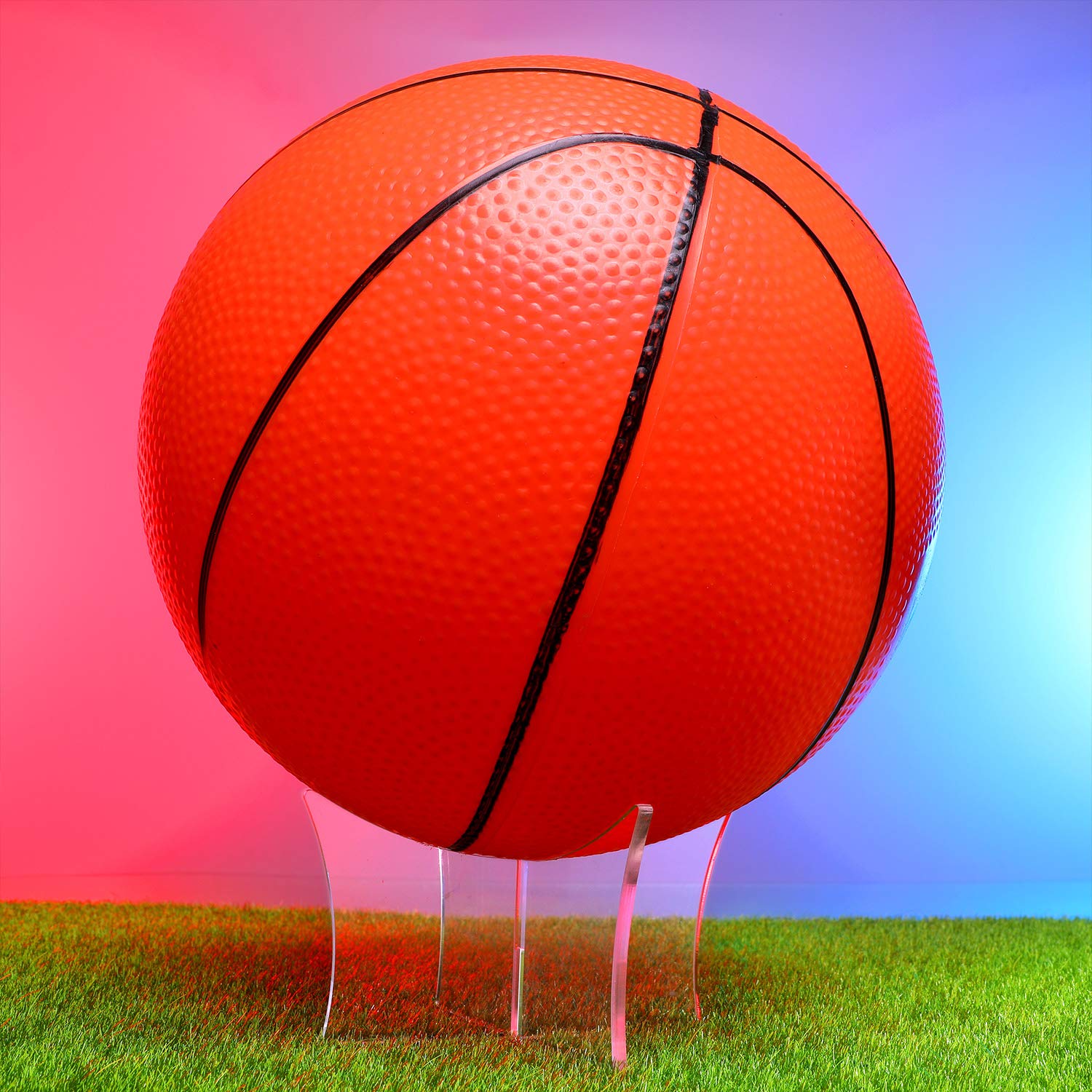 Blulu 3-Piece Acrylic Sports Ball Display Stand - Basketball, Football, Soccer, Volleyball & Bowling Ball Holder - Perfect for Trophy Cases, Store Displays & Home Decor