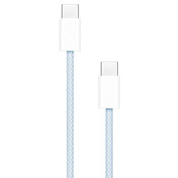 Apple USB-C to USB-C Cable 1M (3.3ft) Fast Charging & Data Sync - Compatible with iPhone 15, iPad Pro, MacBook - Durable Nylon Braided Blue Cable for Home, Office & Travel