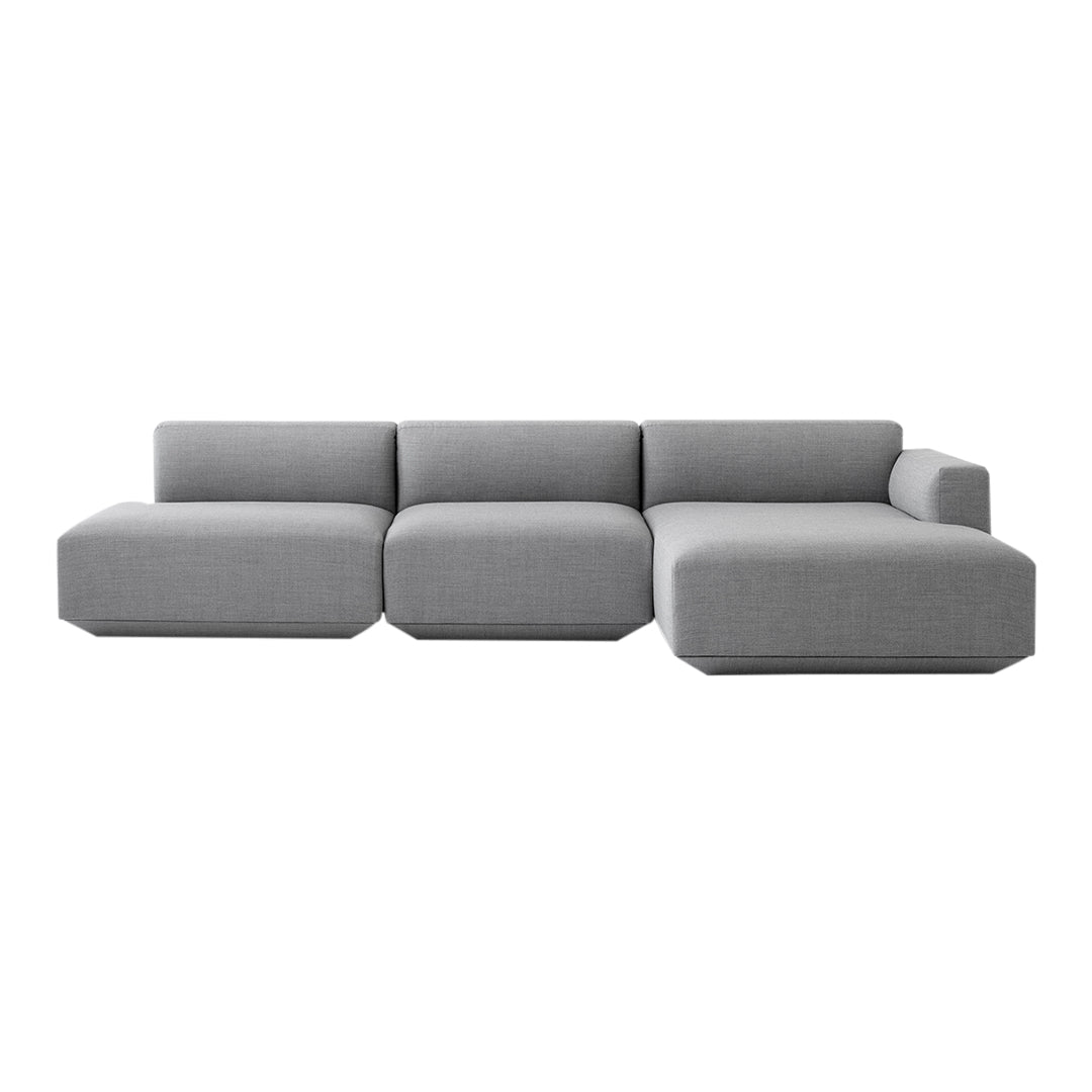 Develius Models I & J 3-Seater Sofa with Chaise and Open End - Modern Living Room Furniture for Small Spaces, Comfortable Sectional Couch for Apartments and Home Theater Seating