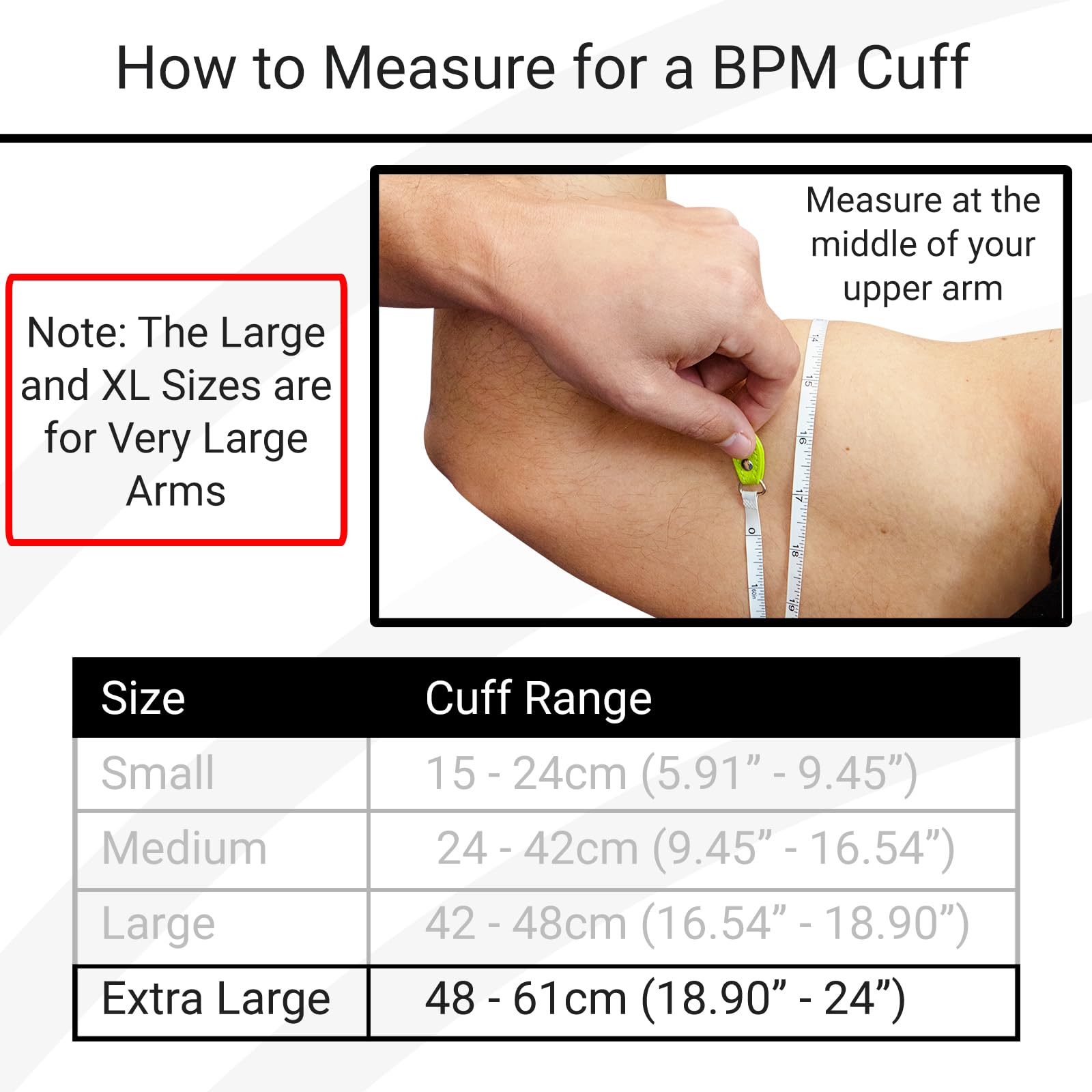 Extra Large Blood Pressure Cuff Replacement for Omron Series 5 & Most BP Monitors - Universal Upper Arm Cuff for Adults & Seniors (18.9-24 Inch) - Perfect for Home Health Monitoring & Medical Use