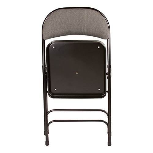 Norwood Commercial Folding Chair 6600 Series - Gray Fabric Upholstered Seat & Back - Set of 4 Stackable Chairs for Events, Weddings, Banquets & Office Meetings - NOR-SRO593-FBK-SO