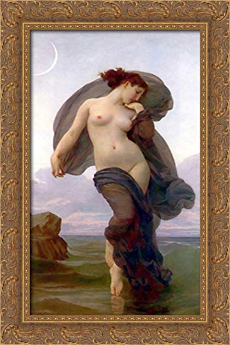 Evening Mood 16x24 Gold Ornate Wood Framed Canvas Art Print by William Adolphe Bouguereau - Classic Home Decor for Living Room, Bedroom & Office Wall