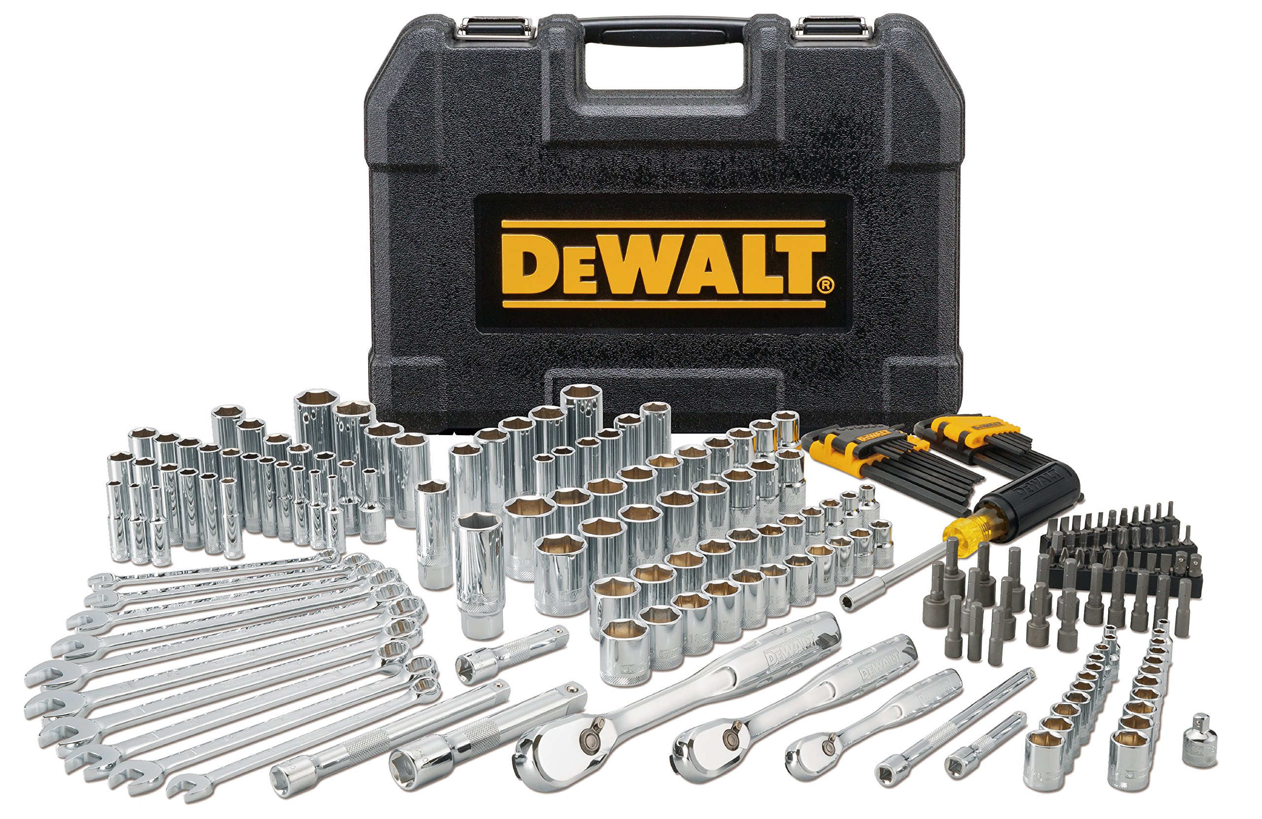 DEWALT 205-Piece Mechanics Tool Set & 40-Piece Screwdriver Bit Set - Professional Automotive & Home Repair Tool Kit for DIY Projects