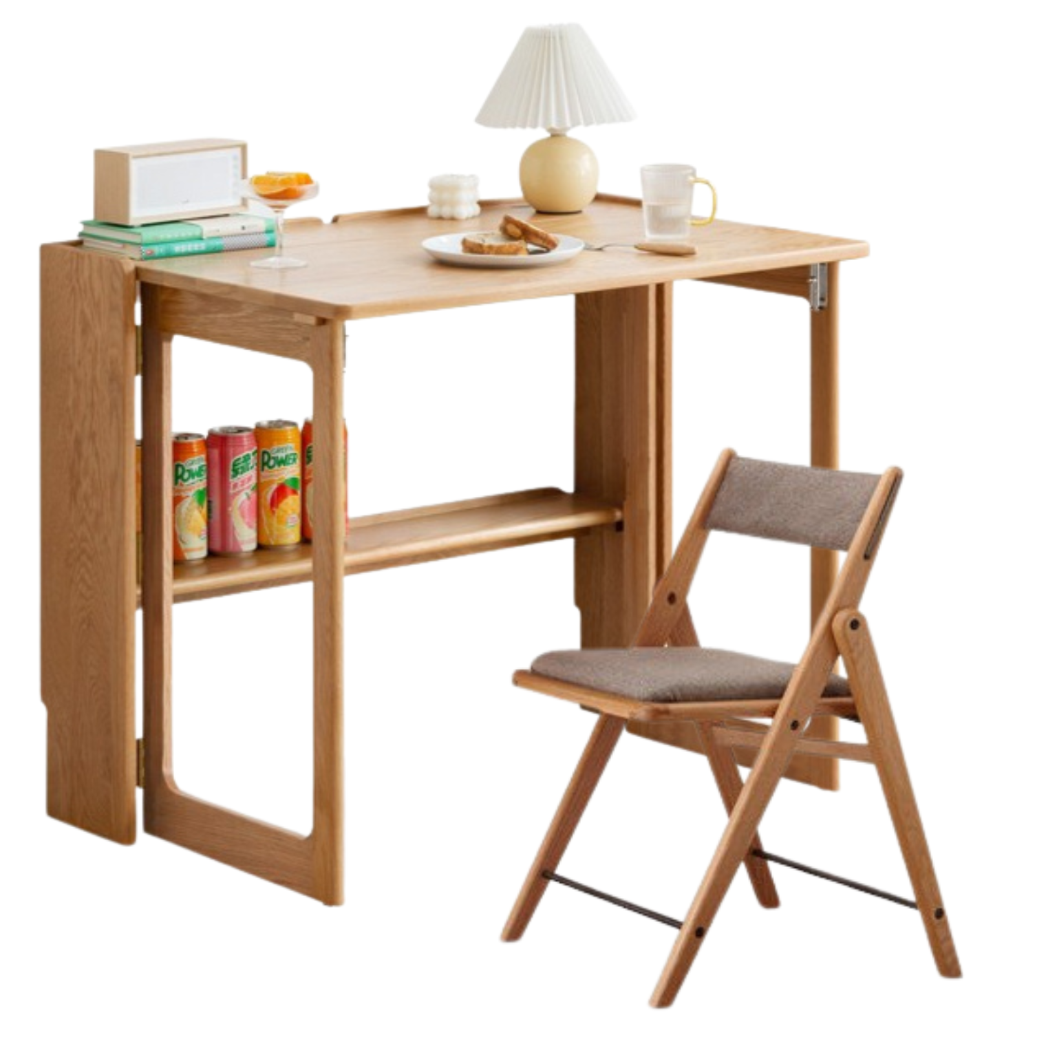 out of stock 37.0×24.8×29.9 inch / 94×63×76 cm / natural wood color / folding dining table + chair 1