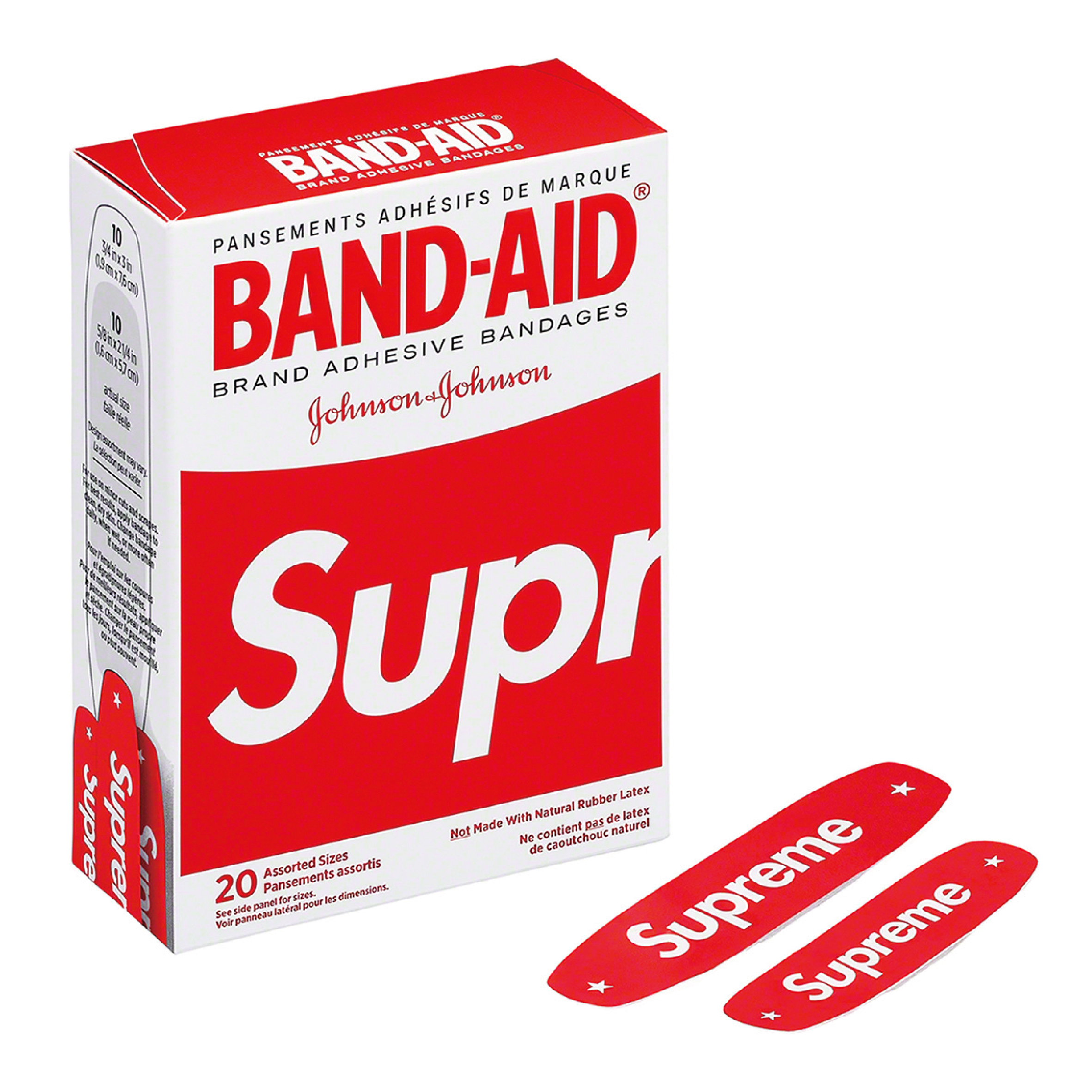 SUPREME 19SS BAND AID Box Logo Patch First Aid Kit - Stylish Medical Accessories for Outdoor, Travel, and Emergency Preparedness