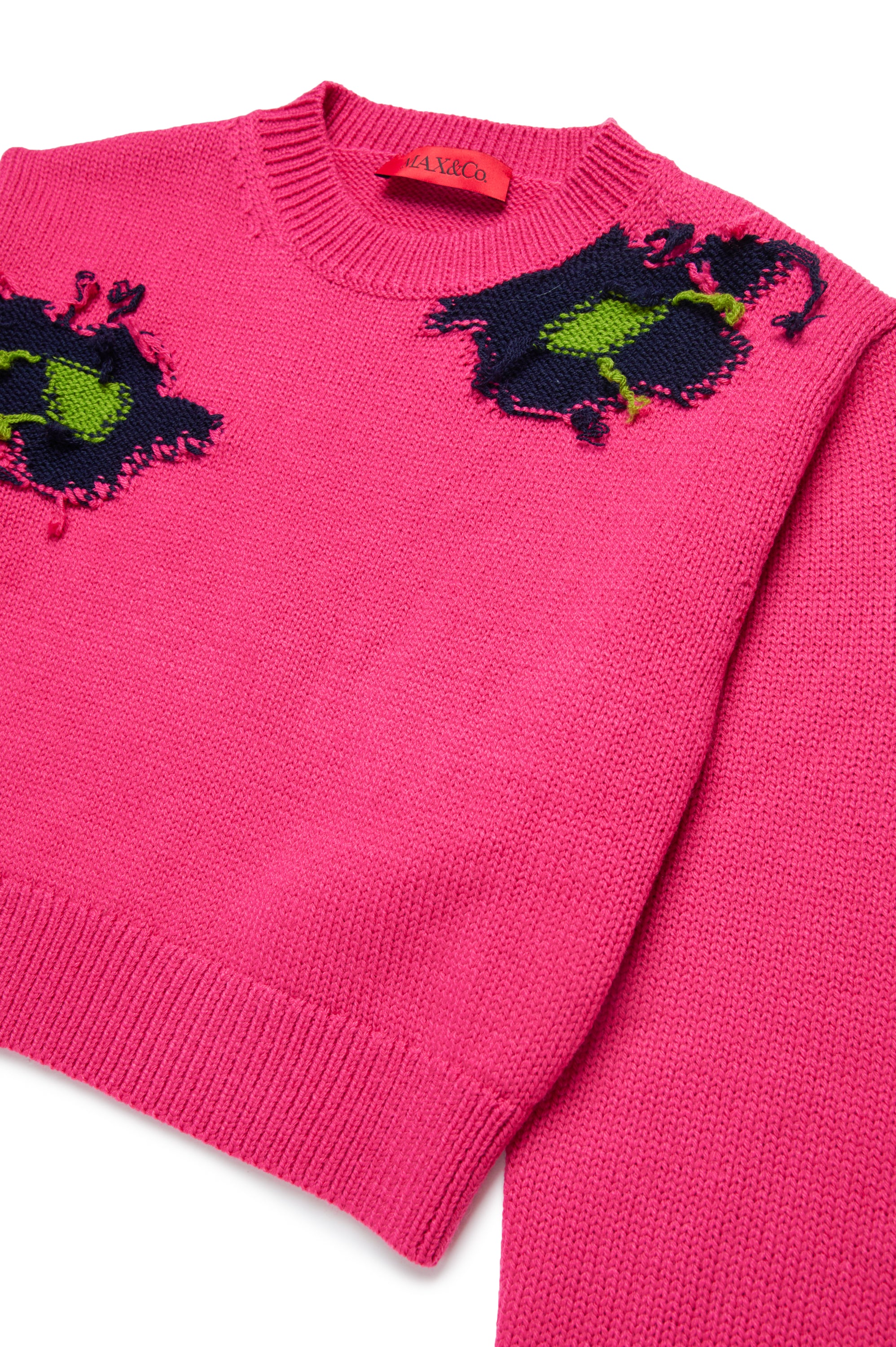 Max & Co Fuchsia Knit Sweater for Women - Soft & Stylish Pullover for Fall & Winter Fashion | Perfect for Casual Outings & Office Wear