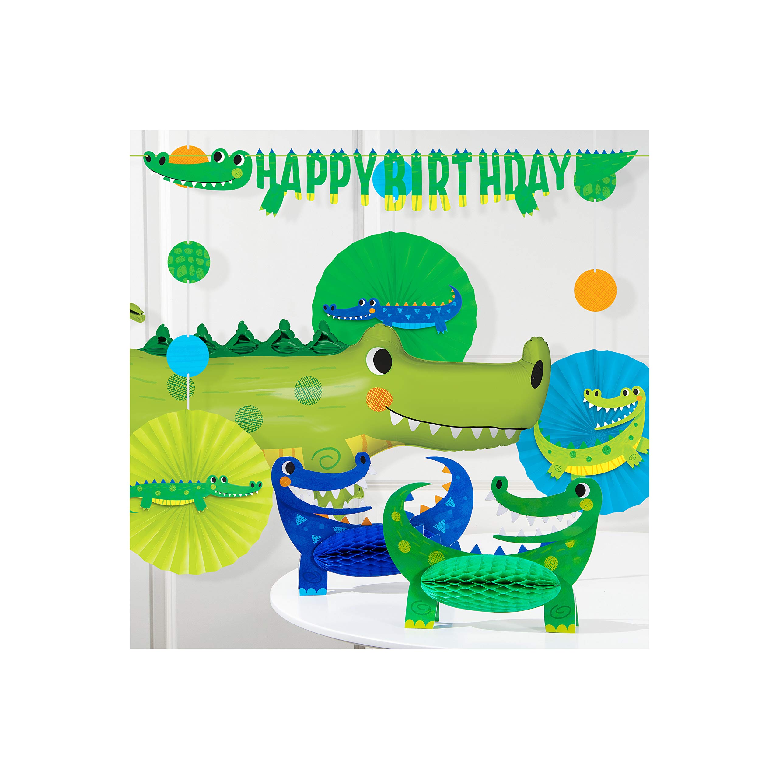Alligator Birthday Party Decorations Kit - Complete Set for Jungle Theme, Kids Birthday Party Supplies - Perfect for Indoor & Outdoor Celebrations