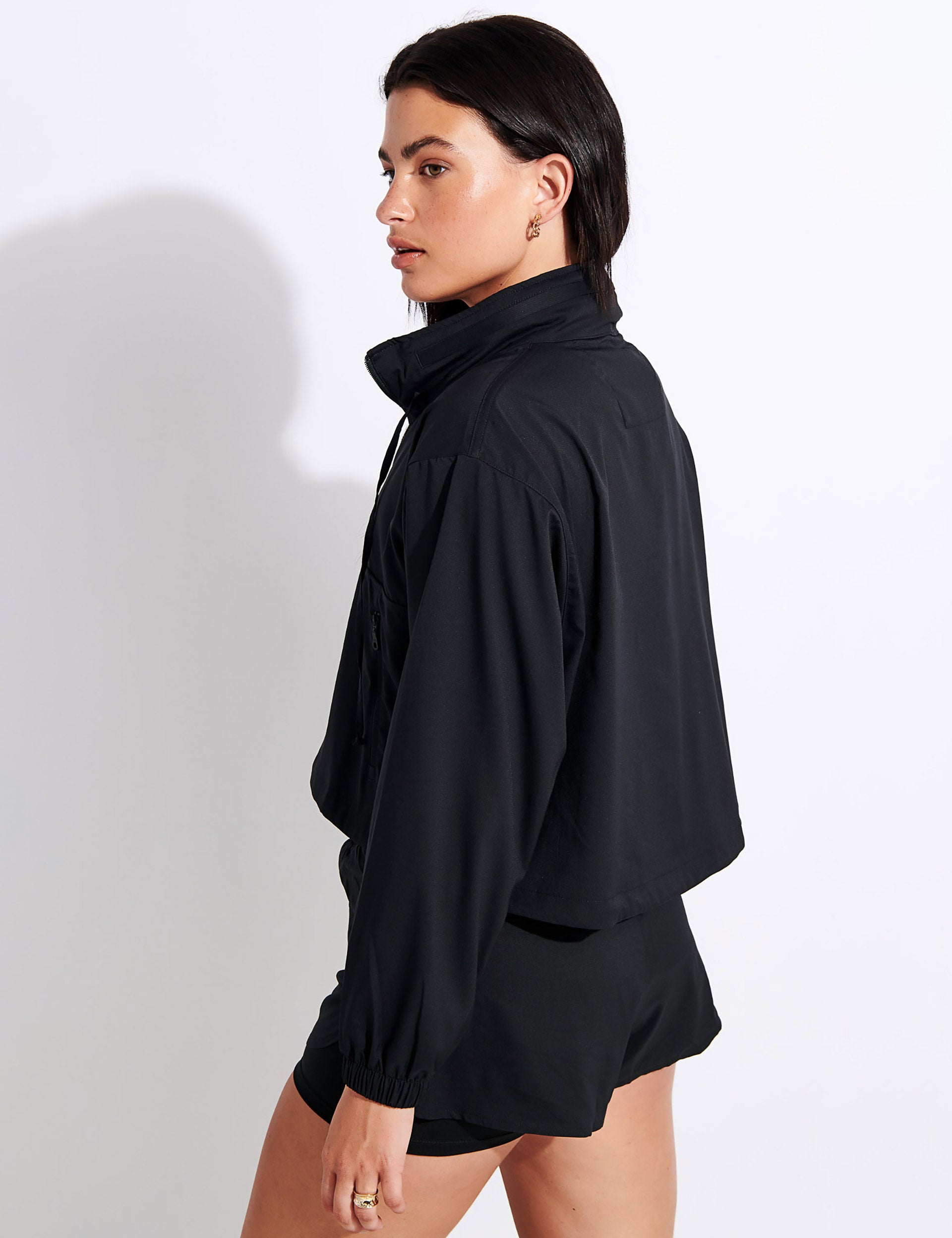 Lightweight Hummingbird Half Zip Windbreaker Jacket for Men & Women - Black - Outdoor Running, Hiking & Casual Wear