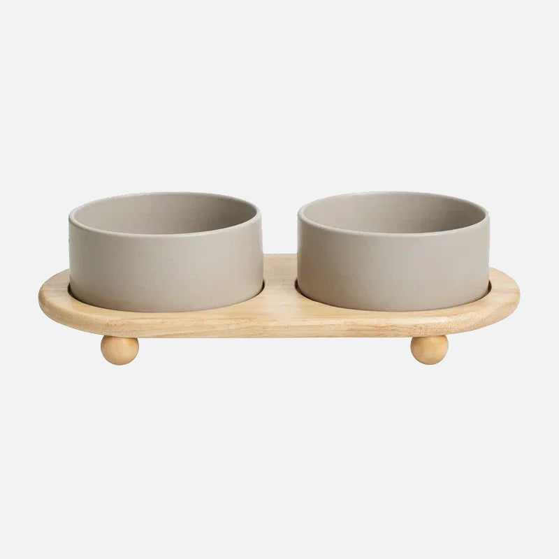 Premium Whisker Wood Pet Feeding Bowl for Cats & Dogs - Eco-Friendly, Non-Slip, Durable Raised Dog & Cat Food Dish - Perfect for Home, Travel, and Outdoor Use