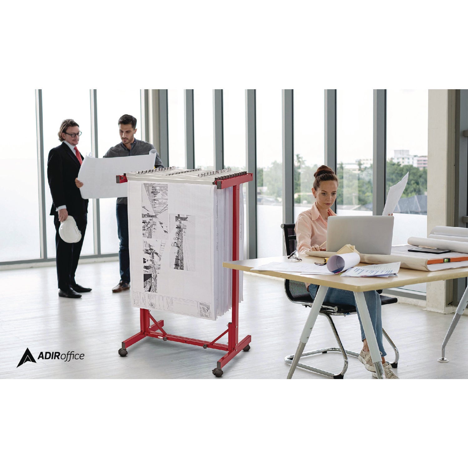 AdirOffice Expandable Blueprint Storage Cabinet - Mobile Plan Center for Blueprints, Documents & Large Files (20.5