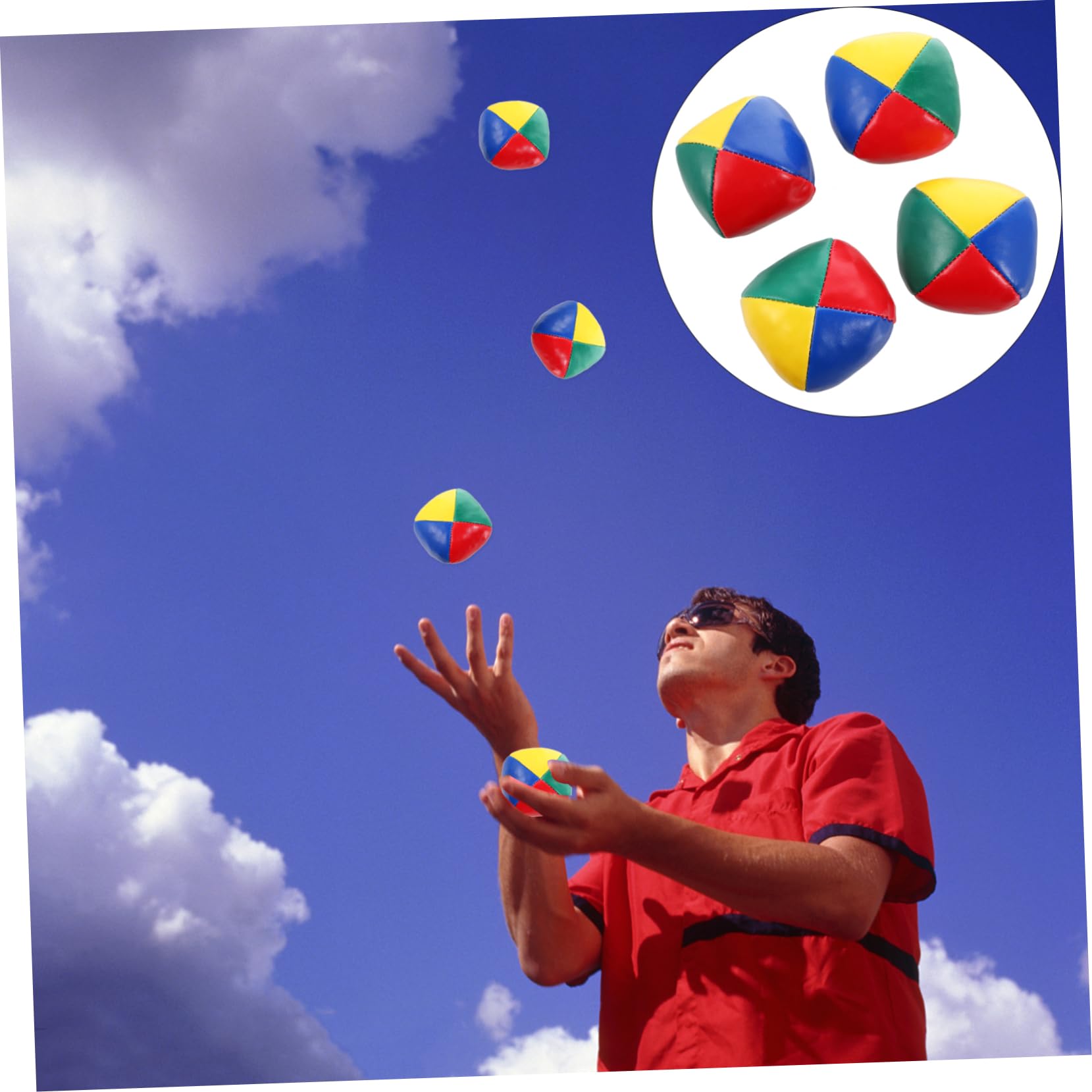 MUSISALY 4-Piece Juggling Balls Set - PU Polyurethane Bouncing Balls for Kids, Beginners & Performers - Interactive Juggling Toys for Practice, Play & Circus Performances