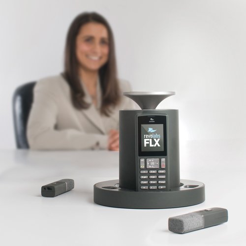 REVOLABS FLX2 Wireless Conference Phone with 2 Omnidirectional Mics - Analog Connectivity for Clear Audio in Meetings & Conference Calls - Perfect for Office, Boardroom & Remote Work