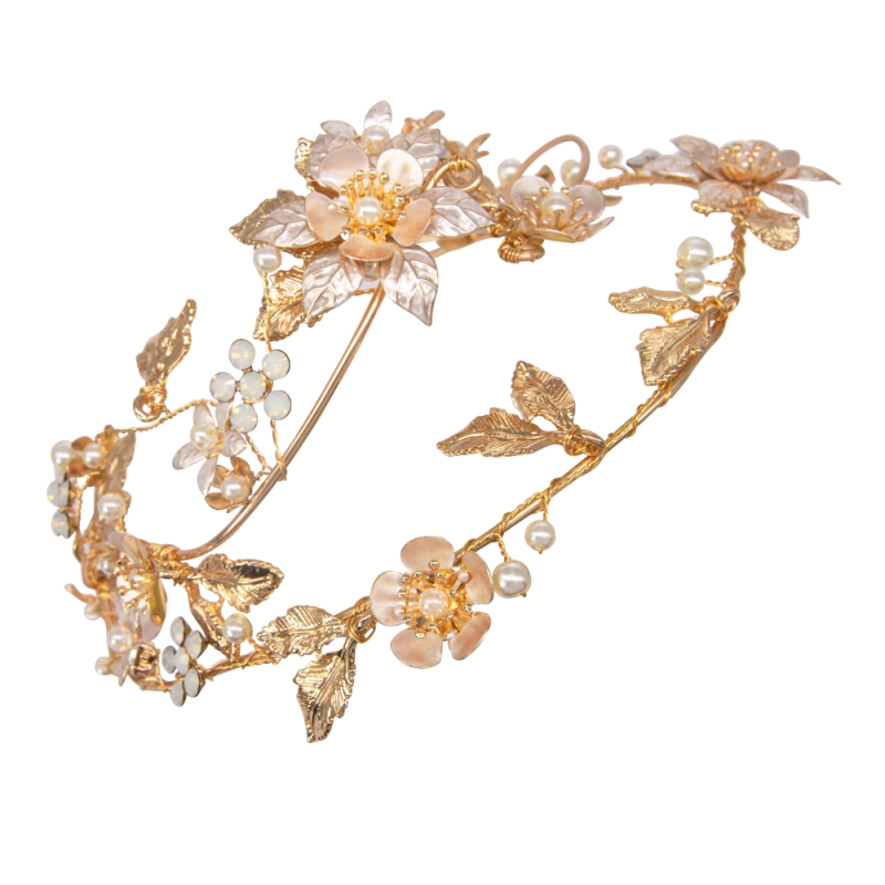 KATIA Gold Plated Bridal Headpiece - Elegant Wedding Hair Accessory for Brides, Bridesmaids, and Special Occasions