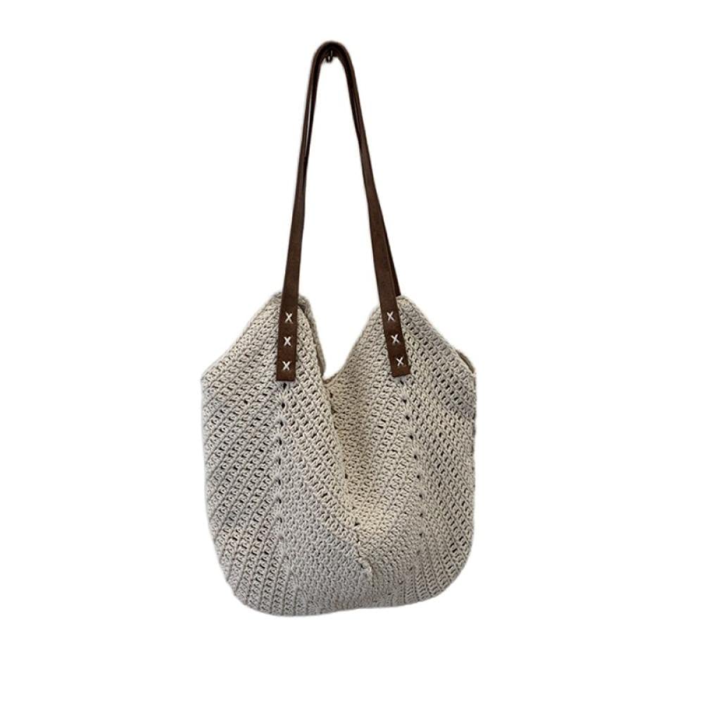 Stylish Handmade Rattan Tote Bag for Women - Large Capacity Woven Straw Shoulder Bag, Beach Clutch Purse for Summer, Travel & Casual Outings | Perfect for Vacation, Shopping & Outdoor Activities